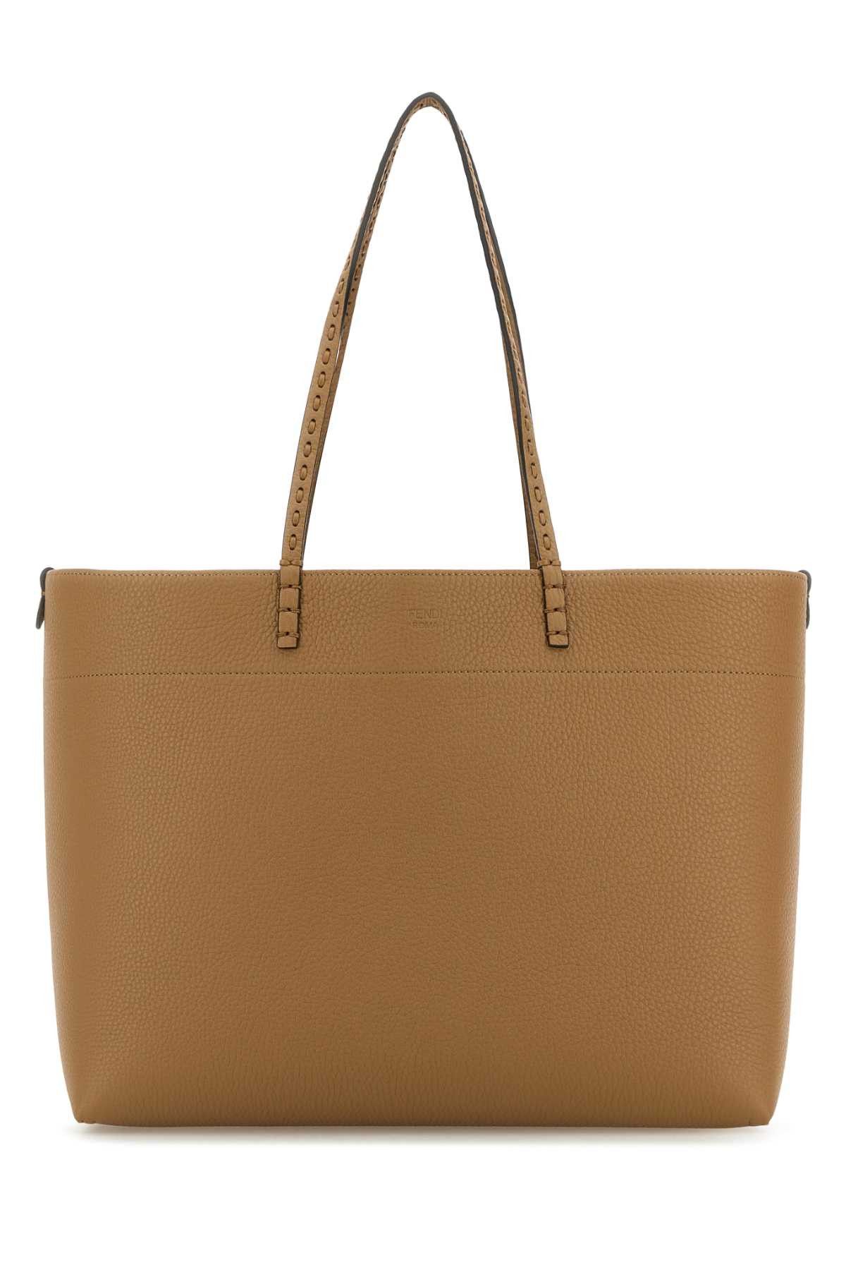 Fendi Camel Leather Roll Shopping Bag Size ONE SIZE - 1 Thumbnail