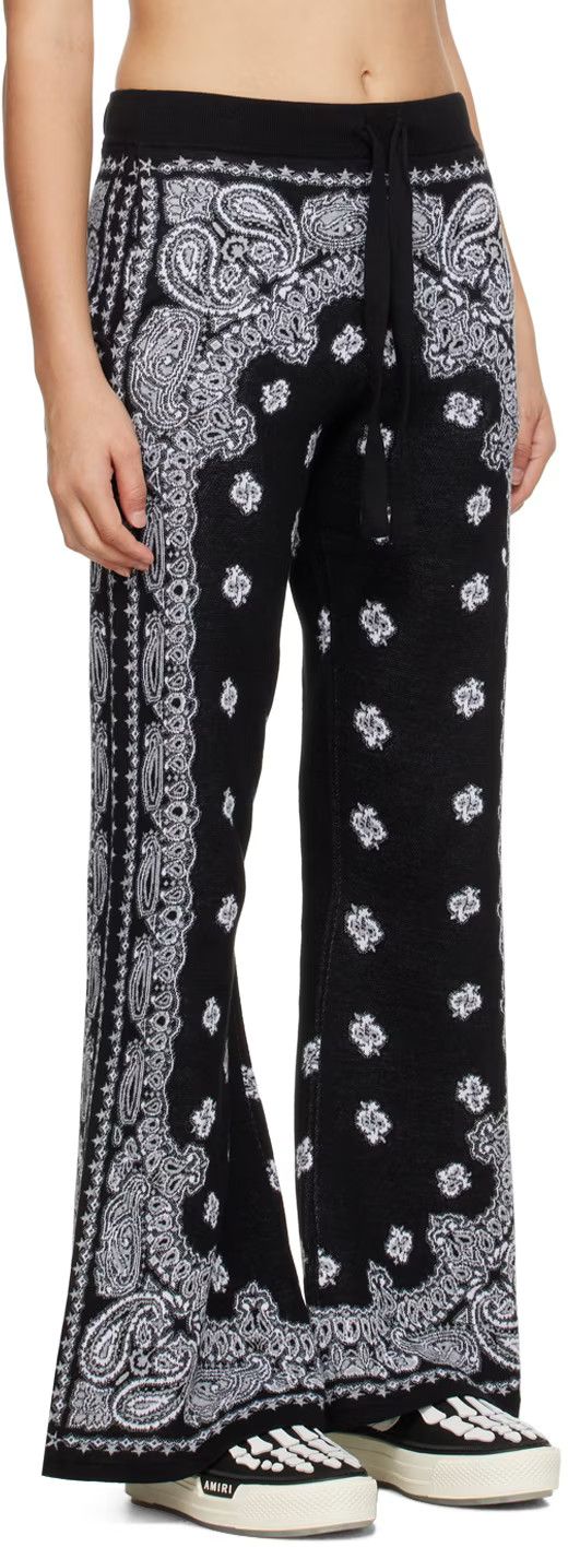 Amiri o1w1db10125 Bandana Lounge Pant in Black/White Size 28" / US 6 / IT 42 - 2 Thumbnail