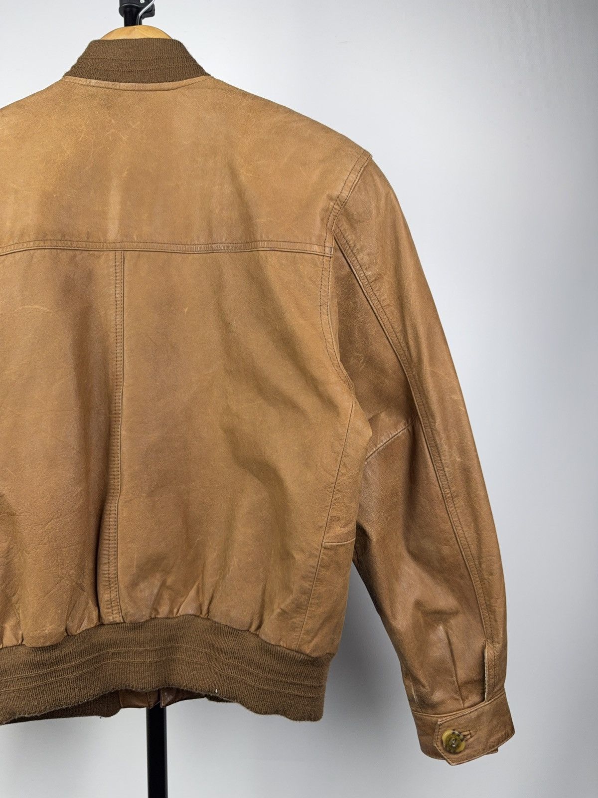 Japanese Brand Vintage 90s Retro Avant Garde Biker Leather Bomber Jacket Size US S / EU 44-46 / 1 - 12 Thumbnail