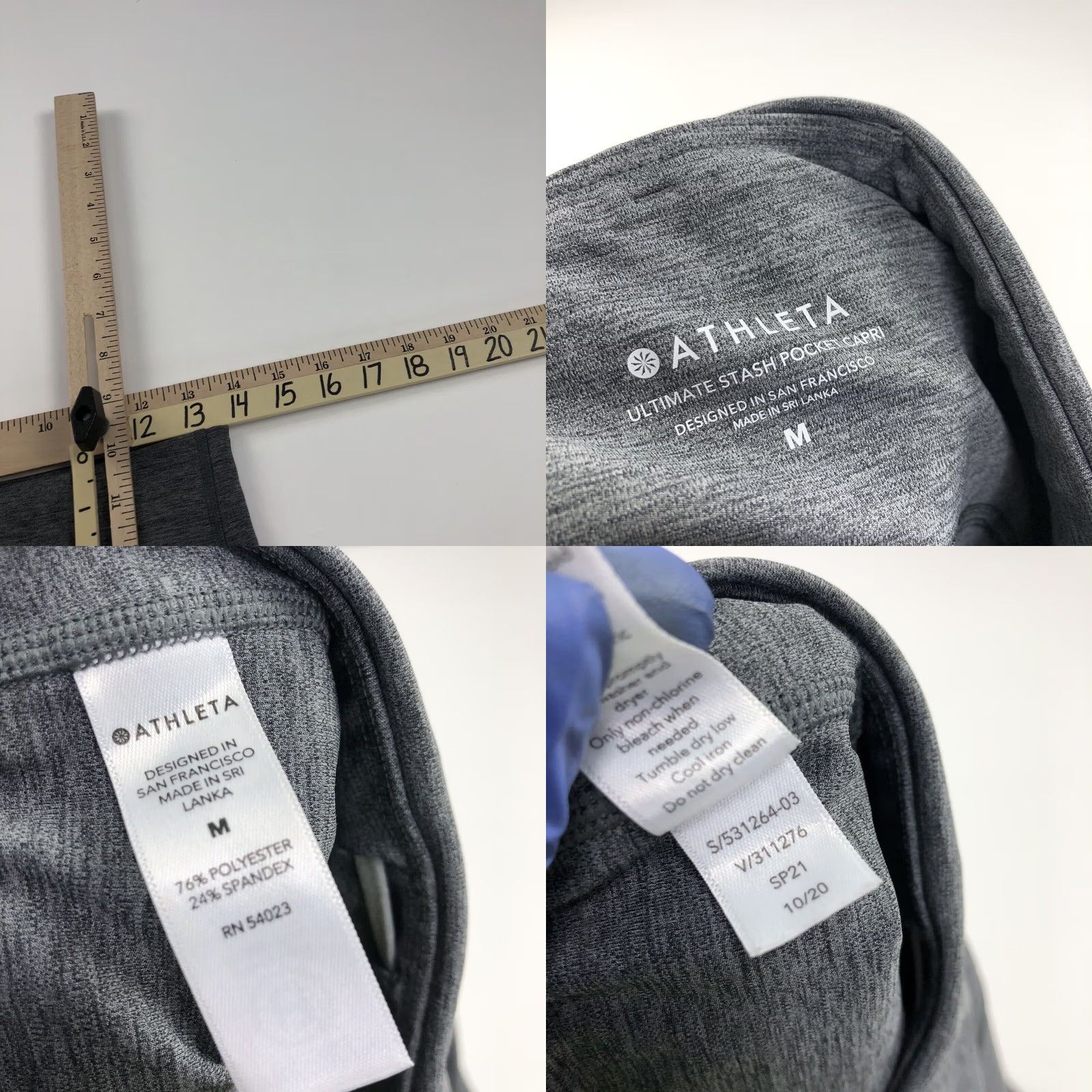Athleta Athleta Capri Leggings 1X Black Stash Pocket Plus 29 in 19 in Inseam Legging Size 40" / US 18 - 8 Thumbnail
