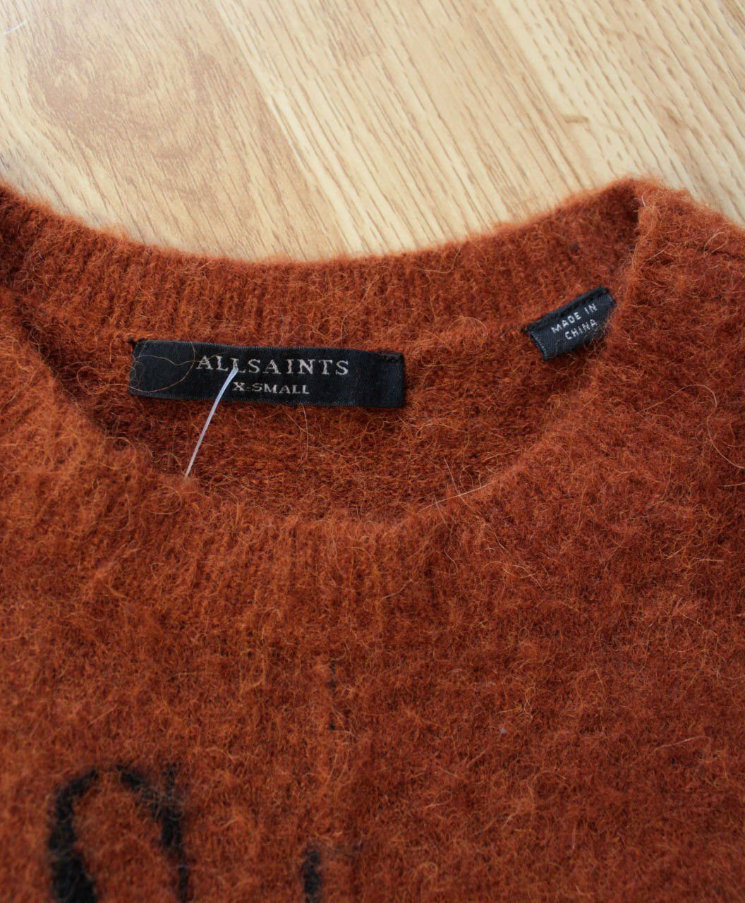 Allsaints × Vintage 🔥 Allsaints Alpaca Wool Blend Split Crew Logo Jumper Sweater Size XS / US 0-2 / IT 36-38 - 8 Thumbnail
