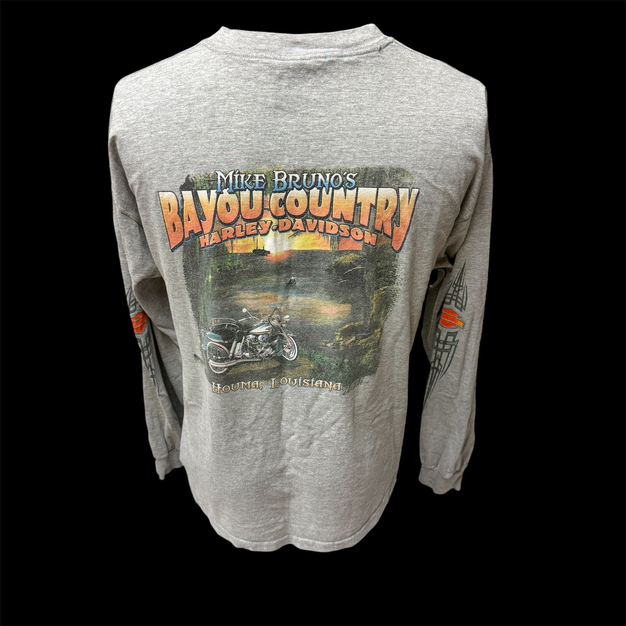 Harley Davidson H-D Motorcycle Mike Bruno's BAYOU COUNTRY LA SWAMP Biker Tee Size US XL / EU 56 / 4 - 4 Thumbnail