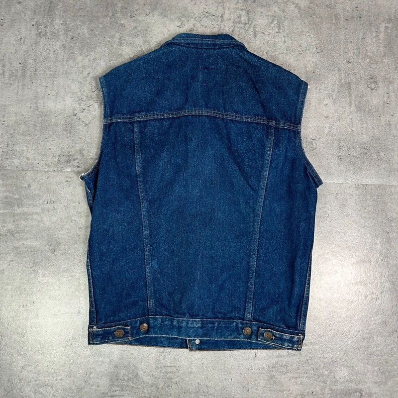 Levi's × Levi's Vintage Clothing × Vintage Levi's Vest Denim Vintage Sleeveless Jacket USA Biker Rider Size S / US 4 / IT 40 - 2 Thumbnail