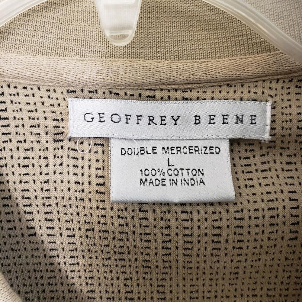 Designer CT459 Geoffrey Beene Tan & Black men's Polo Shirt L Size US L / EU 52-54 / 3 - 2 Thumbnail
