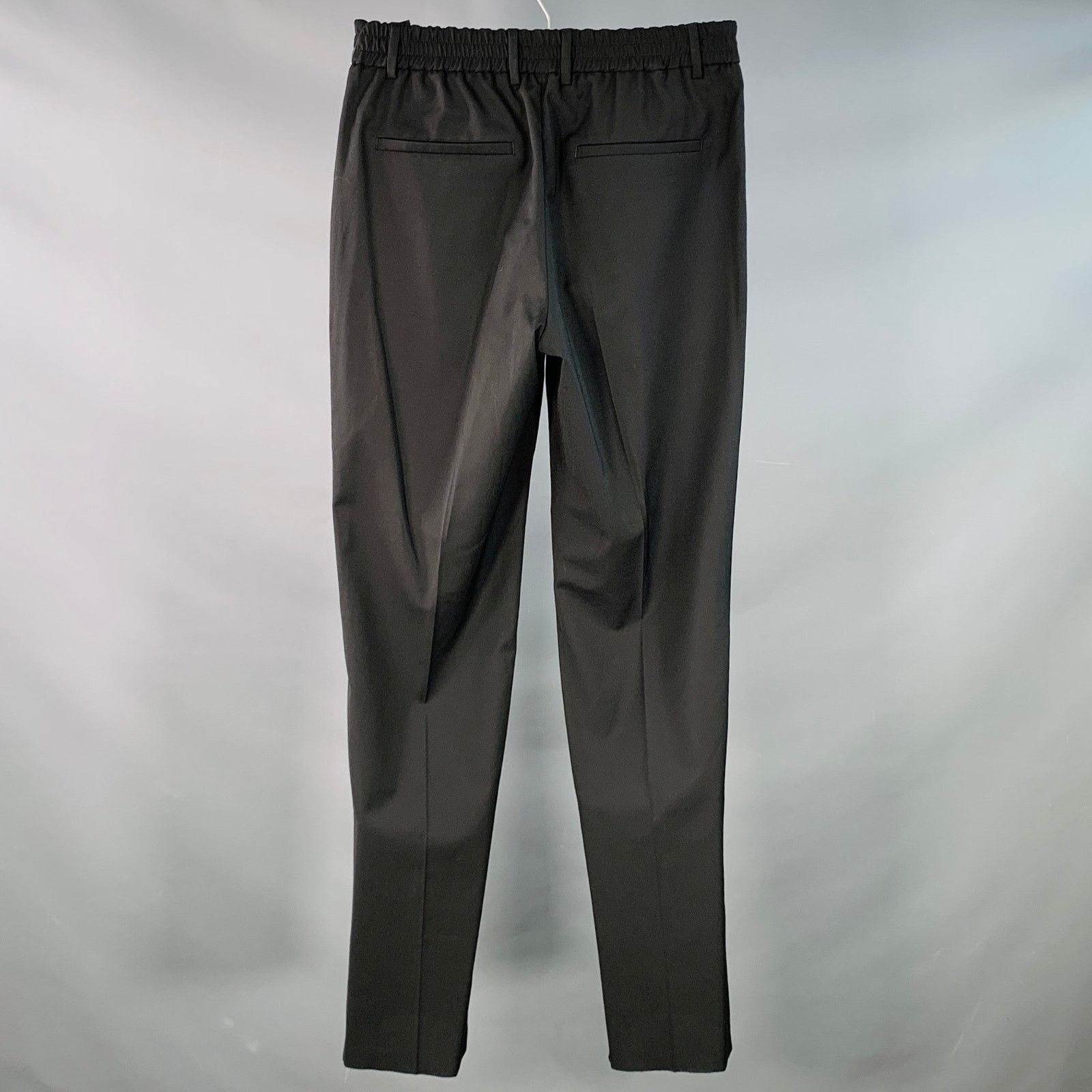 Fendi FENDI Black Wool Pleated Elastic Waistband Casual Pants Size US 30 / EU 46 - 3 Thumbnail