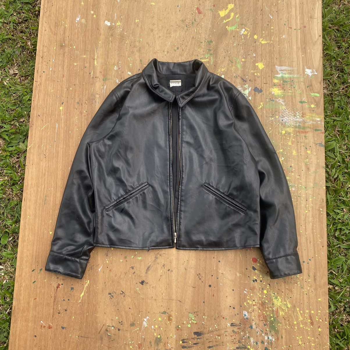 image of Agnes B Agned B Designer Zipper Lather Jacket Size 3 in Black, Women's