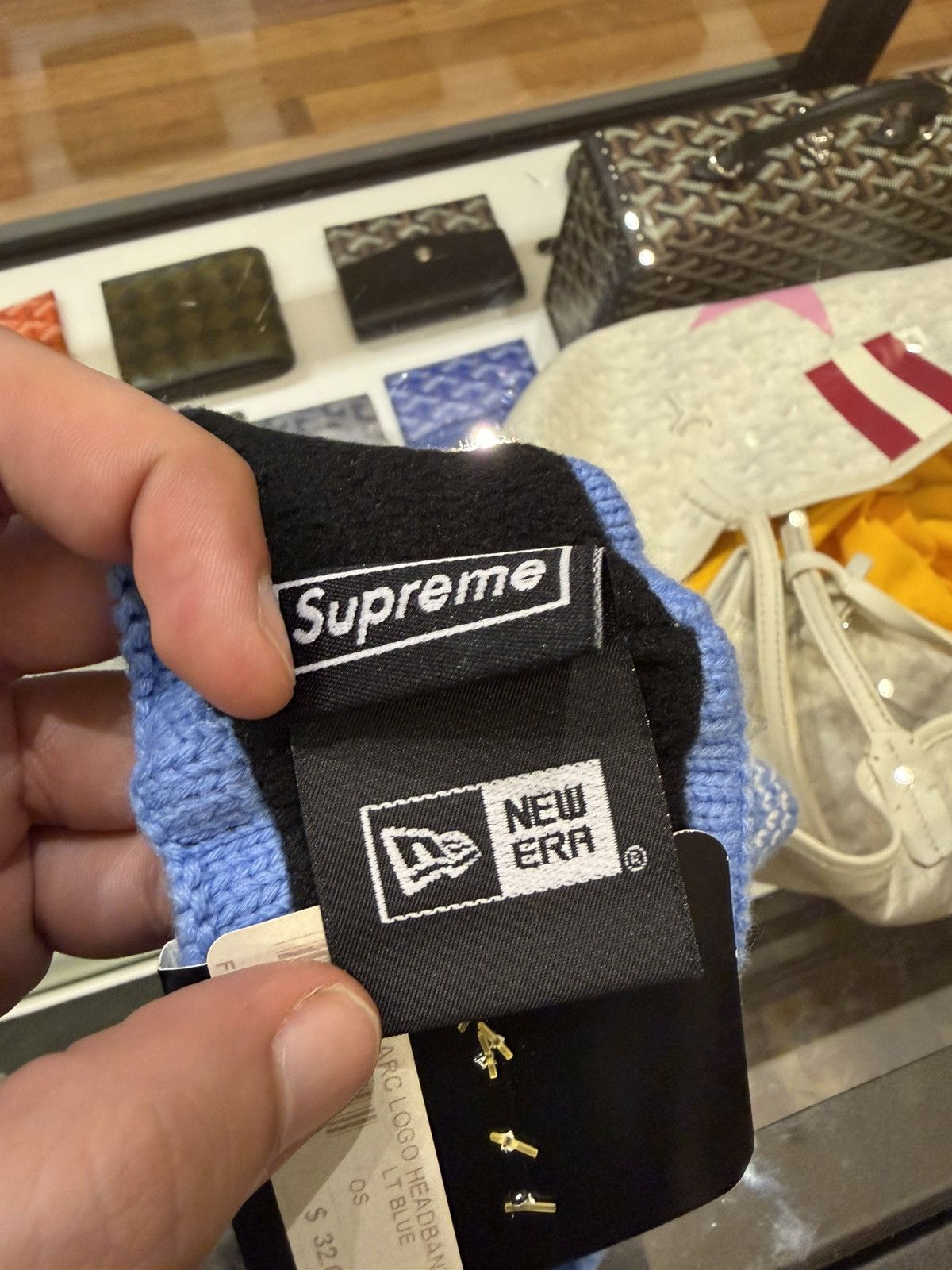 New Era × Supreme New Era x Supreme Arc Logo Headband - Blue Size ONE SIZE - 3 Thumbnail