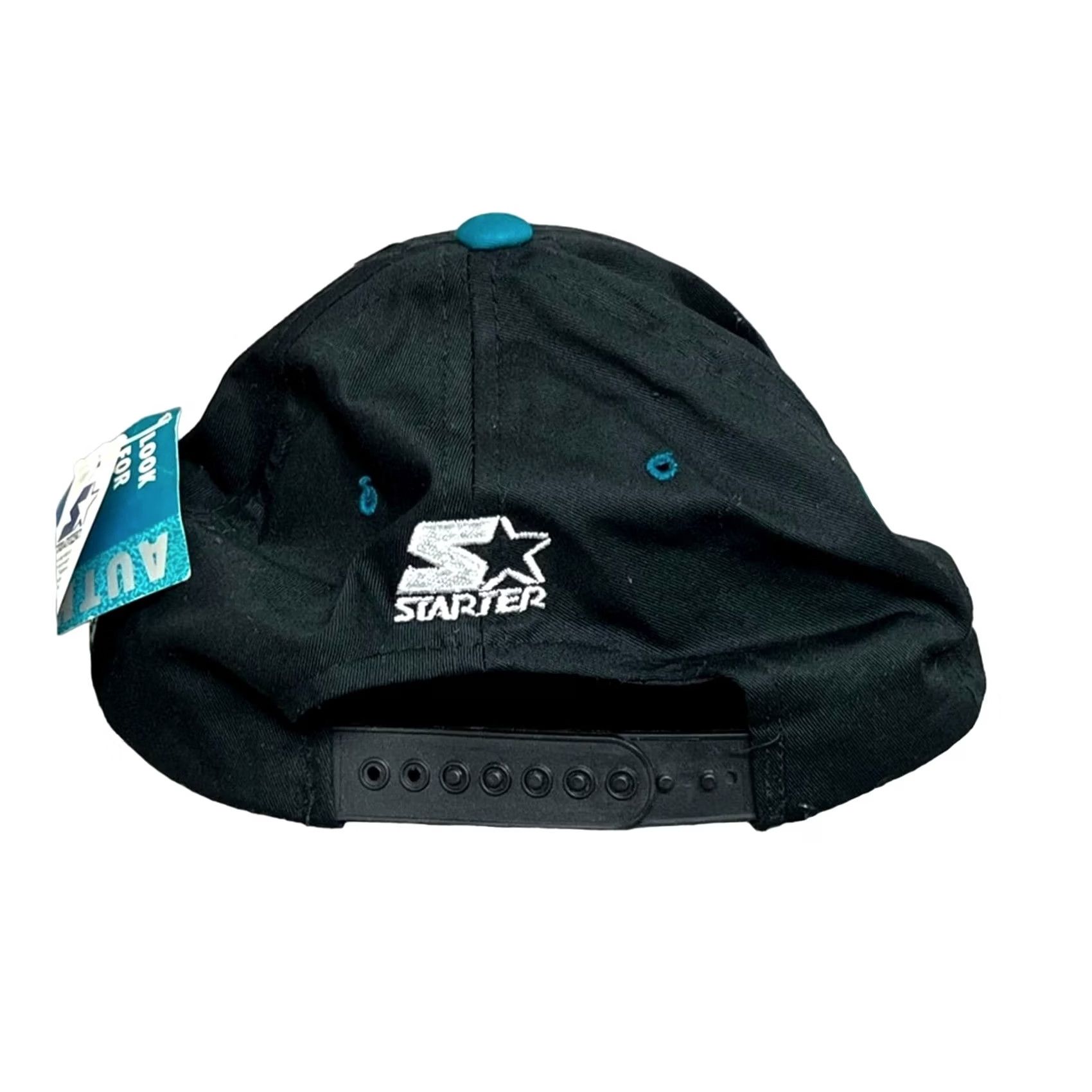 Starter VINTAGE Starter Super Bowl 1994 Snapback Teal Black Hat NEW WITH TAGS Hat Mens One Size Black Teal 1994 Super Bowl Starter Snapback Hats Mens Size ONE SIZE - 3 Thumbnail