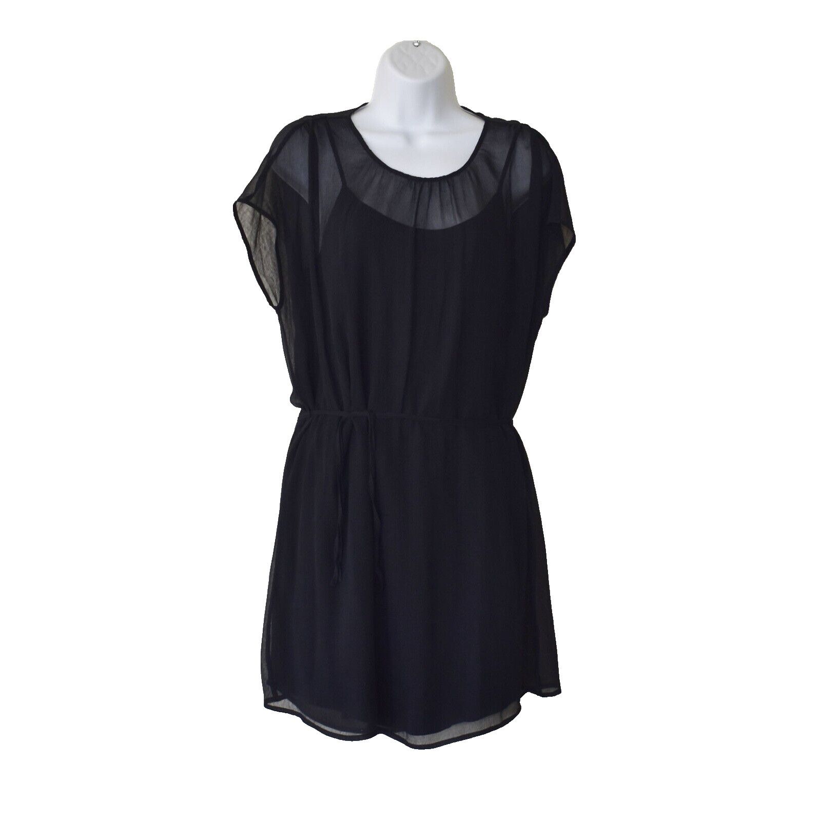 James Perse NEW JAMES PERSE STANDARD Black Liner Sash Tie Mini Dress 1/S Size S / US 4 / IT 40 - 1 Thumbnail