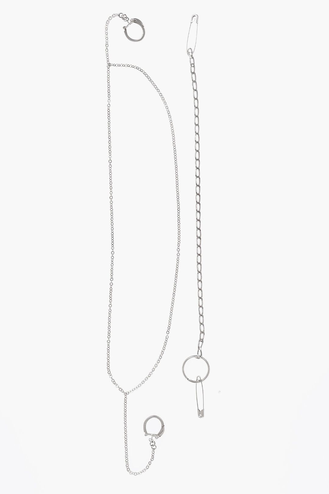 Maison Margiela MM6 Brooch with Chain Design and Safety-Pin Brooches Size ONE SIZE - 1 Thumbnail