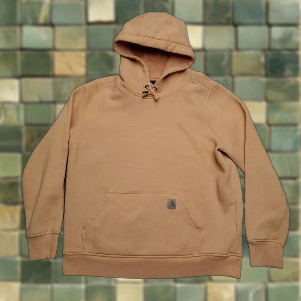 Carhartt VINTAGE Carhartt Hoodie Womens L Orange Heavyweight Hooded Sweatshirt Work 102790 Size L / US 10 / IT 46 - 1 Thumbnail
