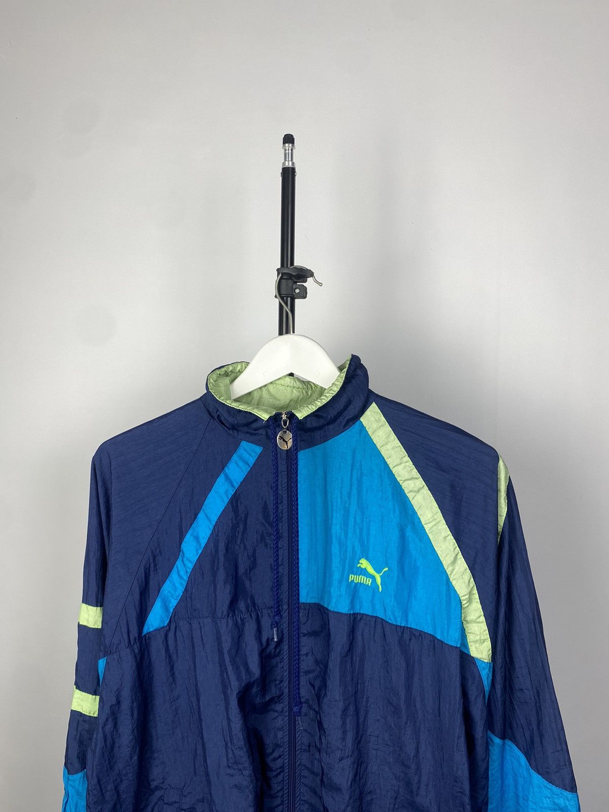 Puma × Vintage Vintage 90s PUMA Full Zip Retro Nylon Track Top Jacket Size US L / EU 52-54 / 3 - 3 Thumbnail