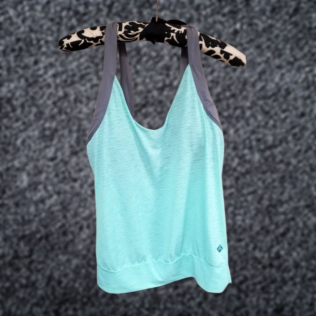 Prana prAna Womens Athletic Yoga Tank Top Blue Gray XS Scoop Neck Sleeveless Pullover Regular Fit Size XS / US 0-2 / IT 36-38 - 1 Thumbnail