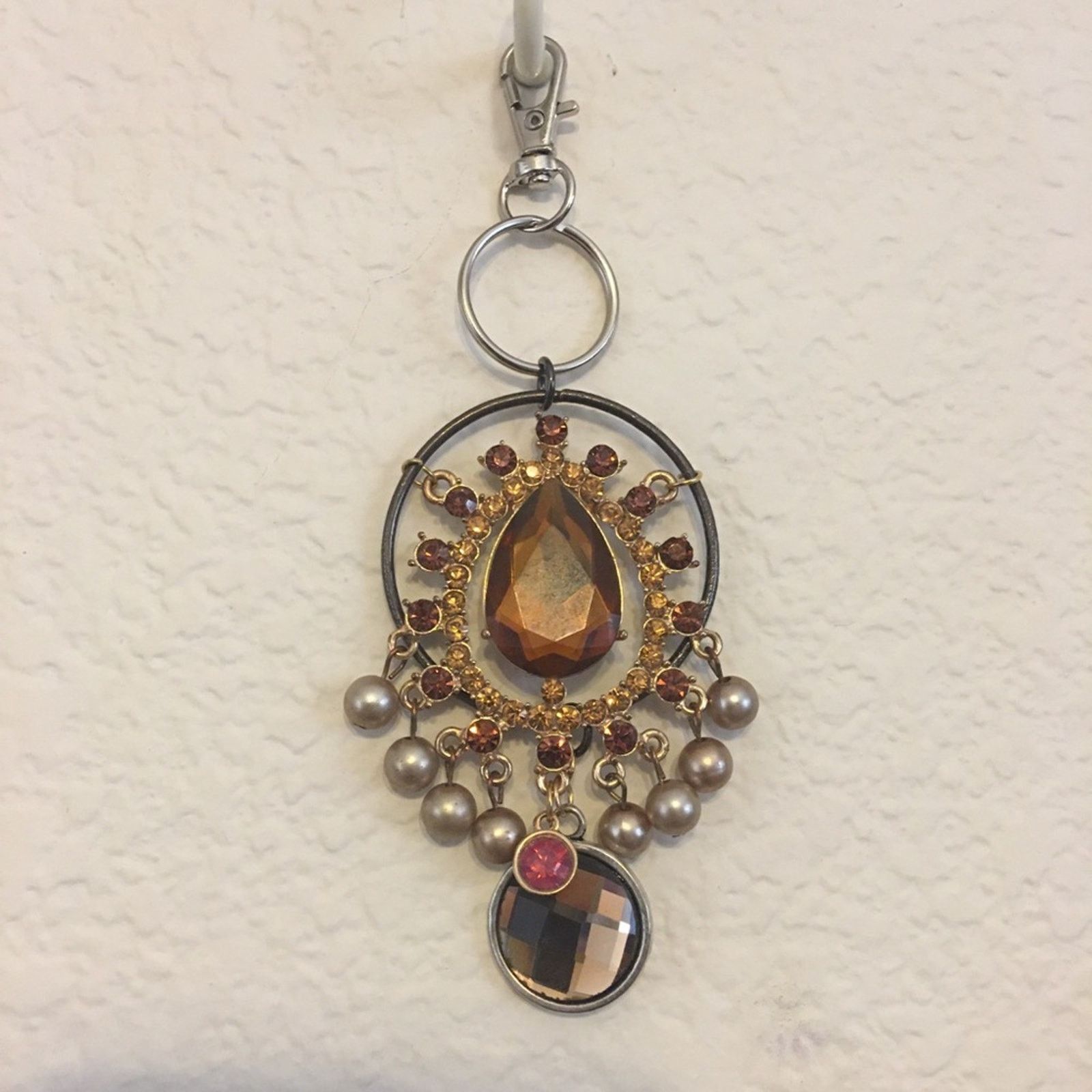 Vintage Vintage repurpose salvaged estate gem keychain Size ONE SIZE - 1 Thumbnail