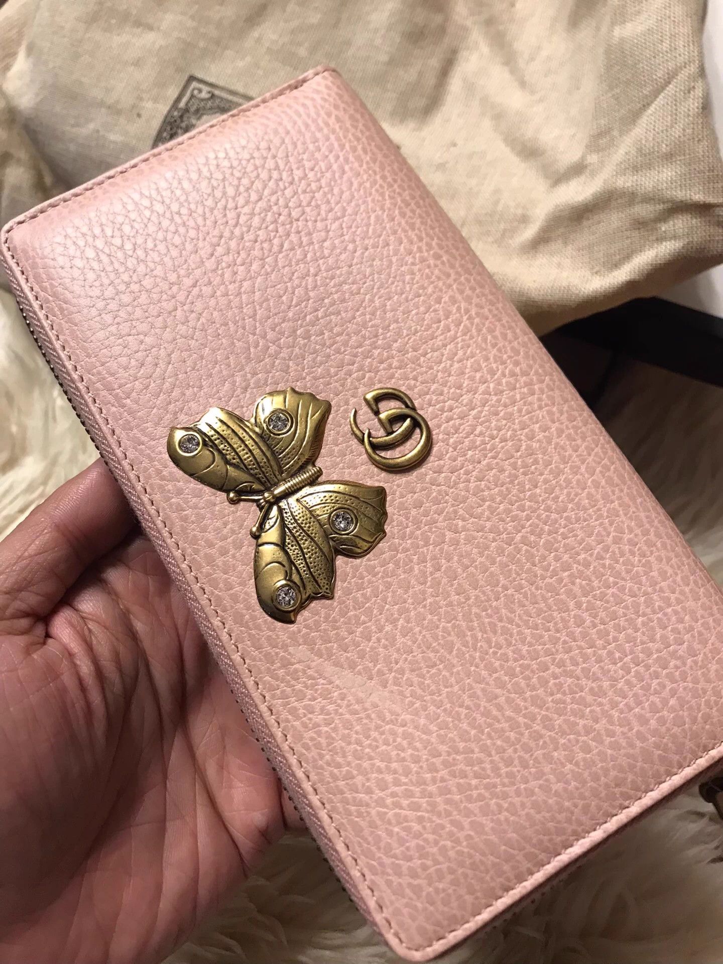 Gucci GUCCI New Long Wallet Cherry Blossom Pink Metal Butterfly GG Size ONE SIZE - 2 Thumbnail