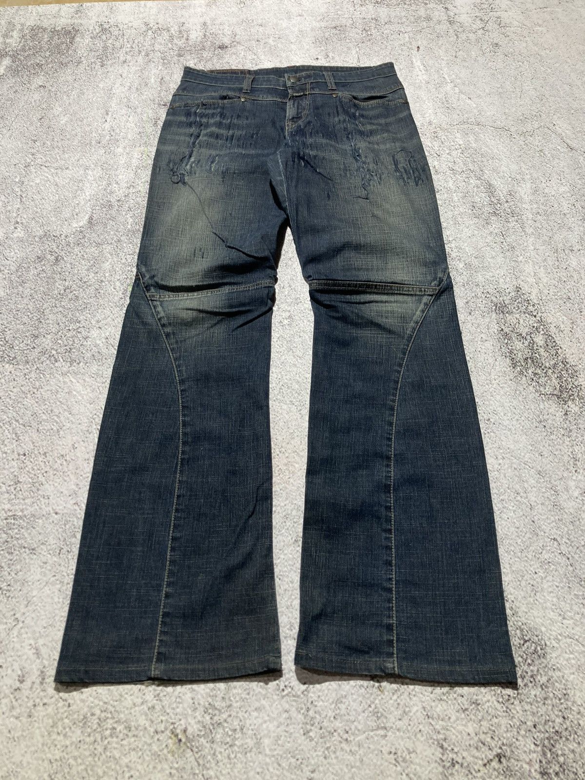 Marithe + Francois Girbaud 2000s Marithe + Francois Girbaud Distressed Bootcut Jeans Size US 29 - 2 Thumbnail