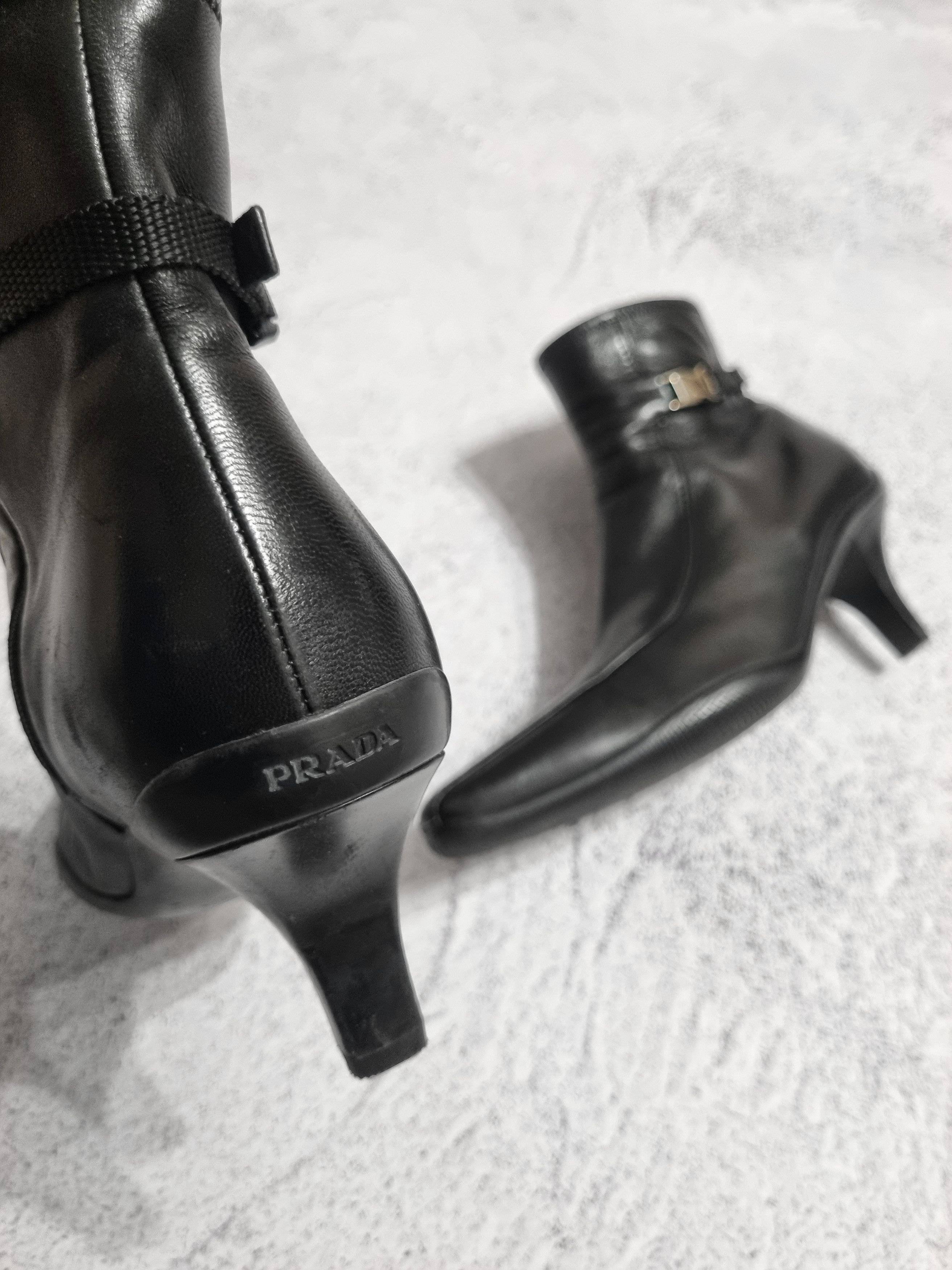 Prada Vintage Prada Leather Black Ankle Boots Size US 9 / IT 39 - 9 Thumbnail