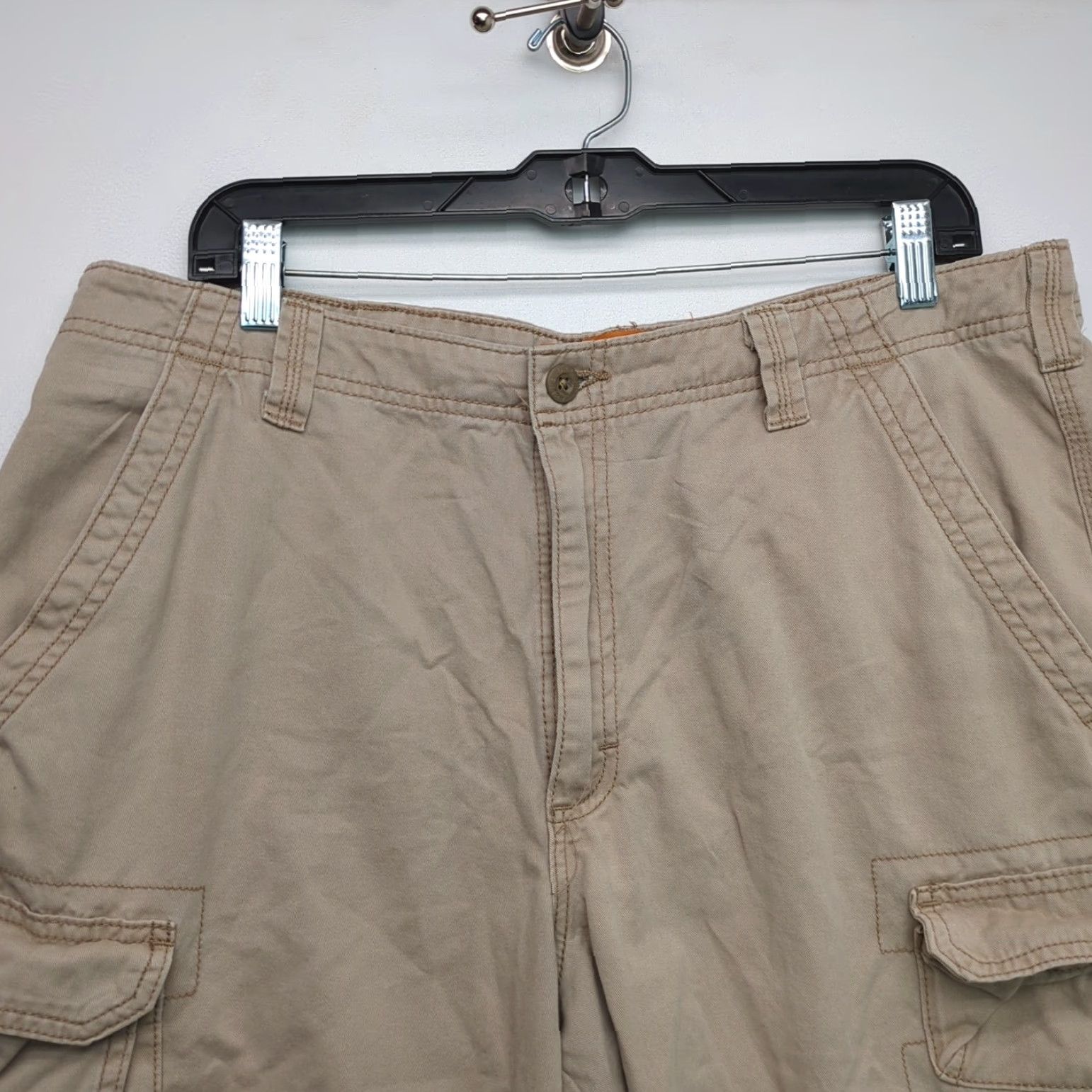 Lee Lee Dungaree Cargo Shorts Size 36 Heavy Cotton Beige Cargo Short Mens Regular Pocket Pockets Beige 100% Cotton Vintage No Size US 36 / EU 52 - 3 Thumbnail