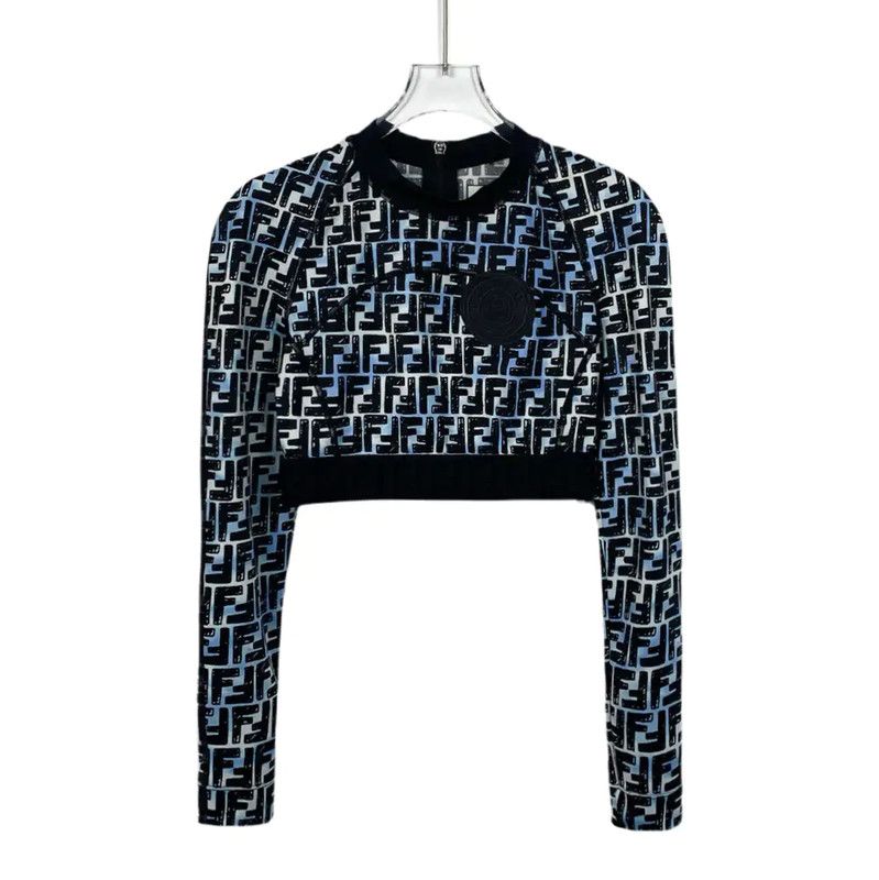 Fendi Fendi Cropped Colorblock Nylon Women's T-Shirt 0089 Size M / US 6-8 / IT 42-44 - 1 Thumbnail