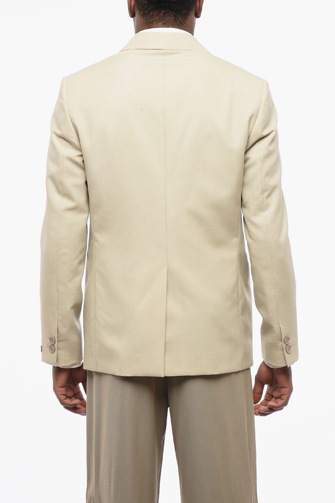 Fendi og1mm0825 Virgin Wool Jojoba Slim Fit Blazer in Beige Size US M / EU 48-50 / 2 - 2 Thumbnail