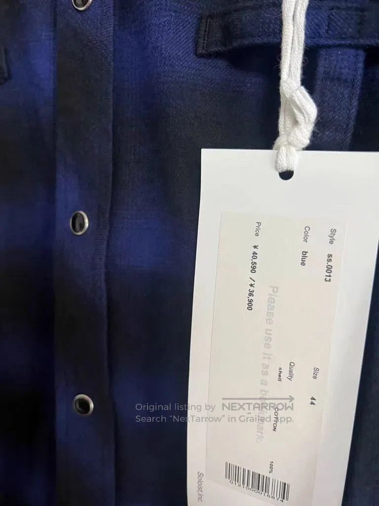 Takahiromiyashita The Soloist. Blue Plaid Long Sleeve Button-Up Shirt. Size US S / EU 44-46 / 1 - 3 Thumbnail
