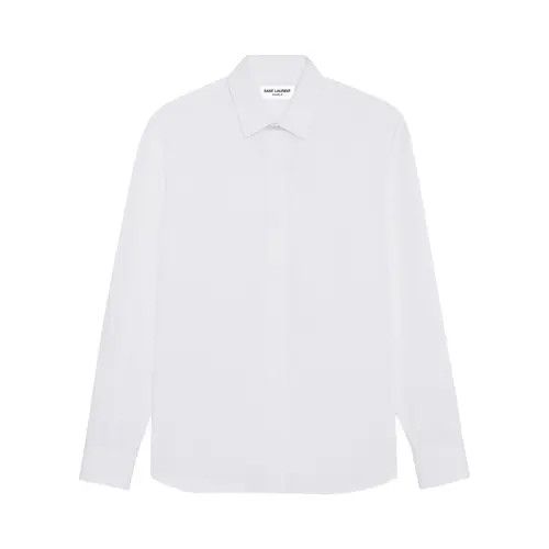 Saint Laurent Paris o1la1rc1a1225 564269 Slim-Fit Shirt in Poplin in White Size US M / EU 48-50 / 2 - 1 Thumbnail