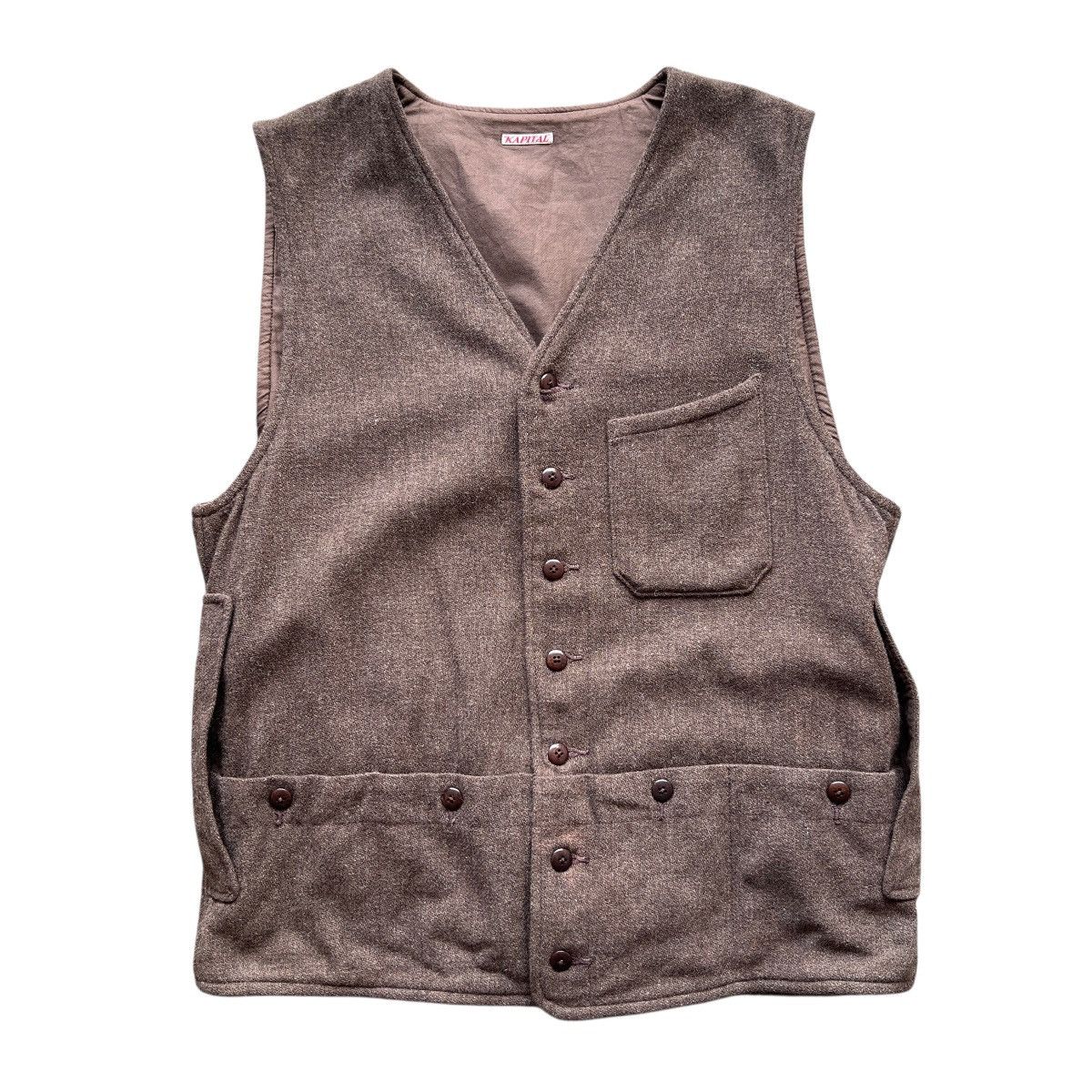 Kapital 🔥Kapital Brown Beach Style Vest Tank Top Button Made In jpn Size US L / EU 52-54 / 3 - 2 Thumbnail