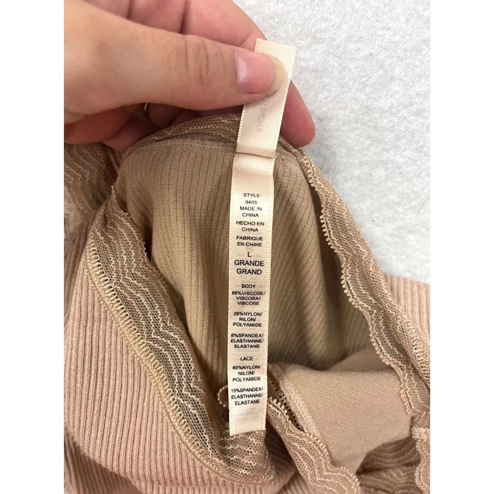 Hanes Hanes Signature Bralette Unisex Adults Size Grande One Size Beige Seamless Ribbed L Bralette Womens Mens Boys Girls Size ONE SIZE - 4 Thumbnail