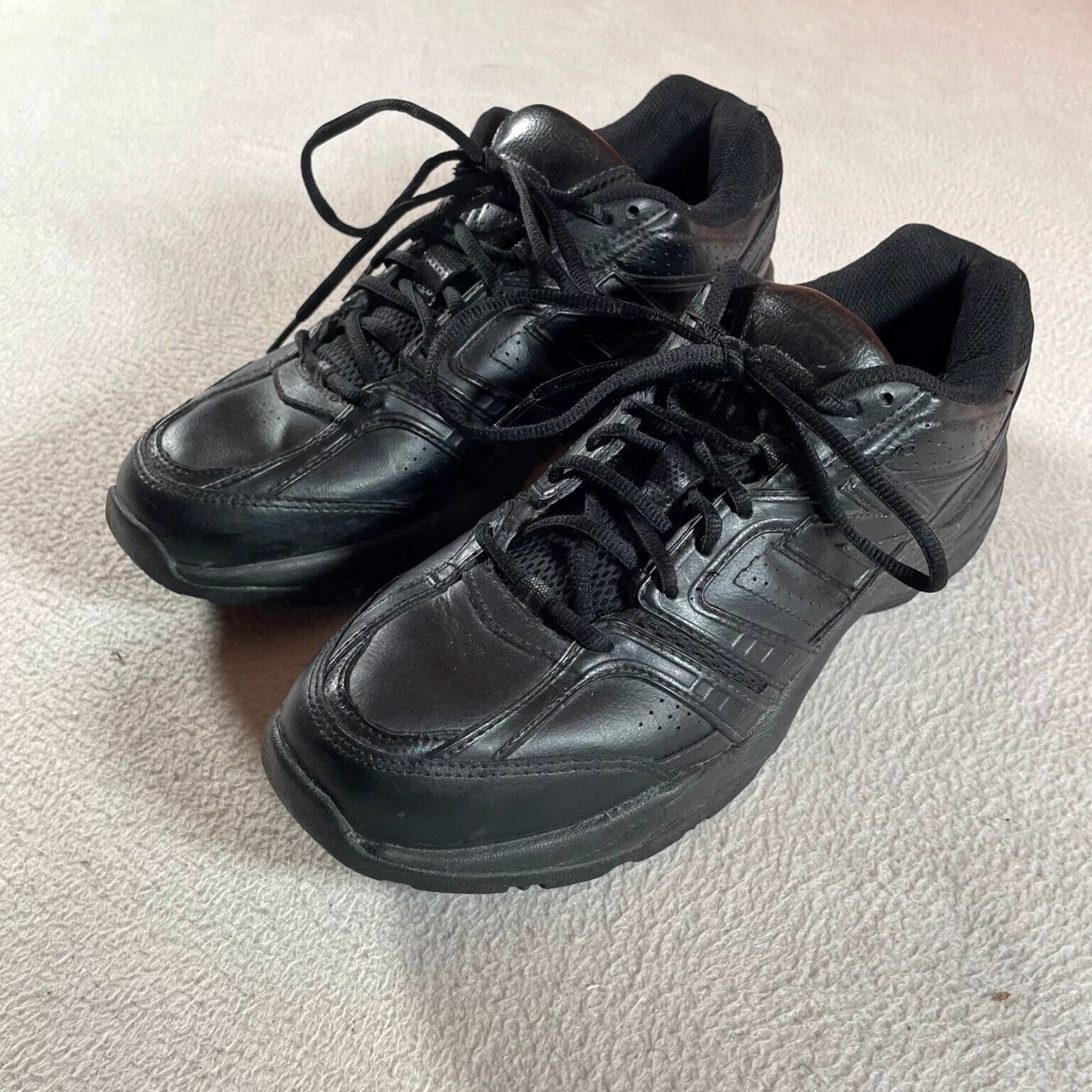 New Balance Mens Walking Shoes Black 11.5 Extra Large XL 409 Leather Sneakers