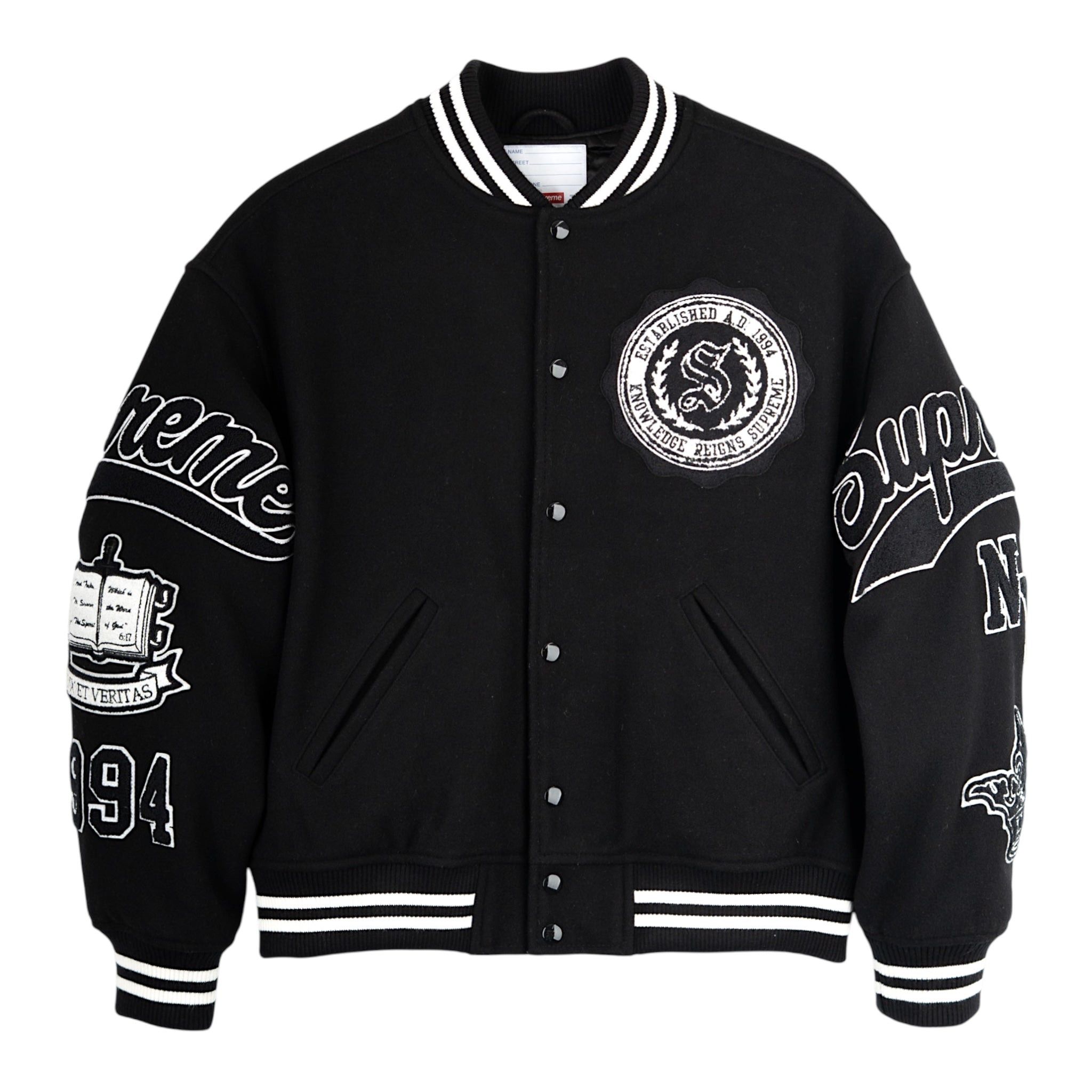 Supreme Mesh Varsity Jacket Black | Grailed