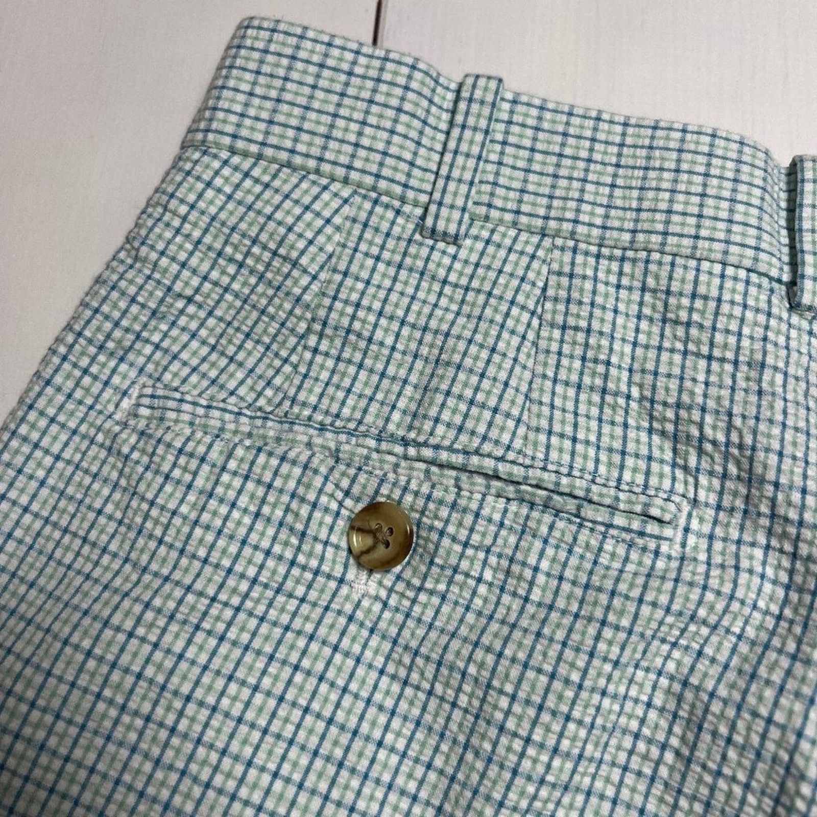 Peter Millar Peter Millar Seersucker Golf Short 34 Green Blue Gingham Size US 34 / EU 50 - 7 Thumbnail