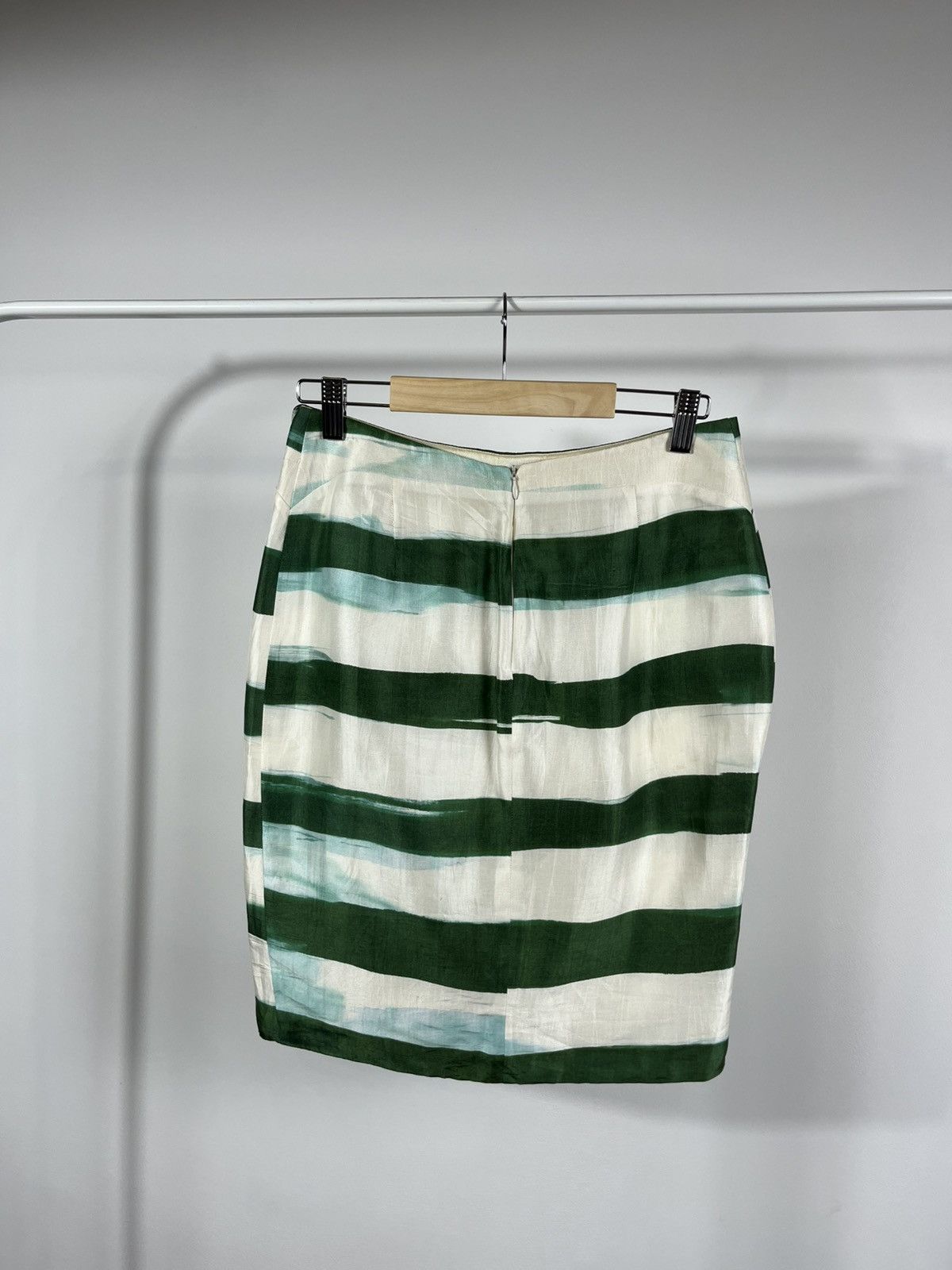 Emporio Armani Emporio Armani Women’s Green White Striped Skirt IT 40 Size 27" / US 4 / IT 40 - 7 Thumbnail
