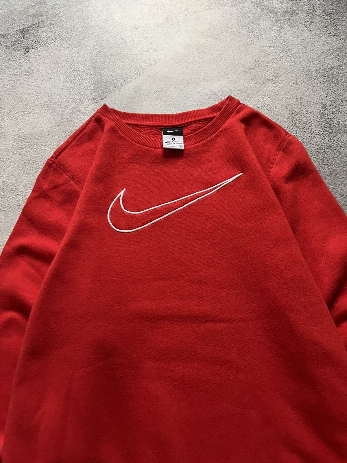 Nike × Vintage Vintage Y2k Nike ❤️ Big Swoosh Sweatshirt 00’s Size US S / EU 44-46 / 1 - 4 Thumbnail