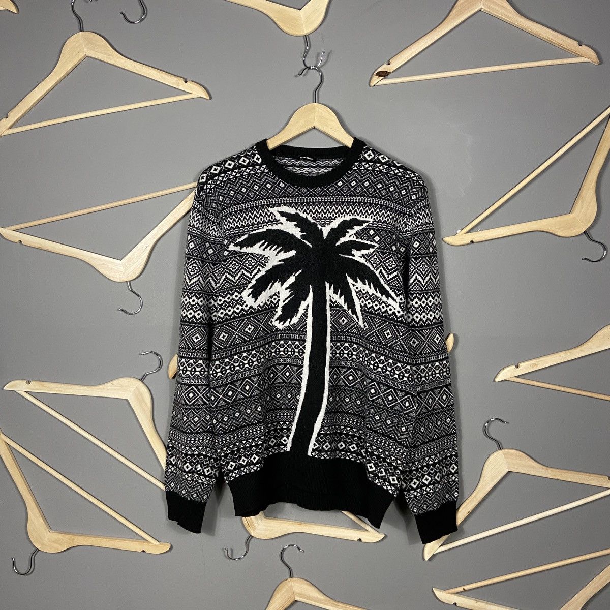 Diesel Diesel K-WALL Palm Pattern Sweater Size US L / EU 52-54 / 3 - 1 Thumbnail