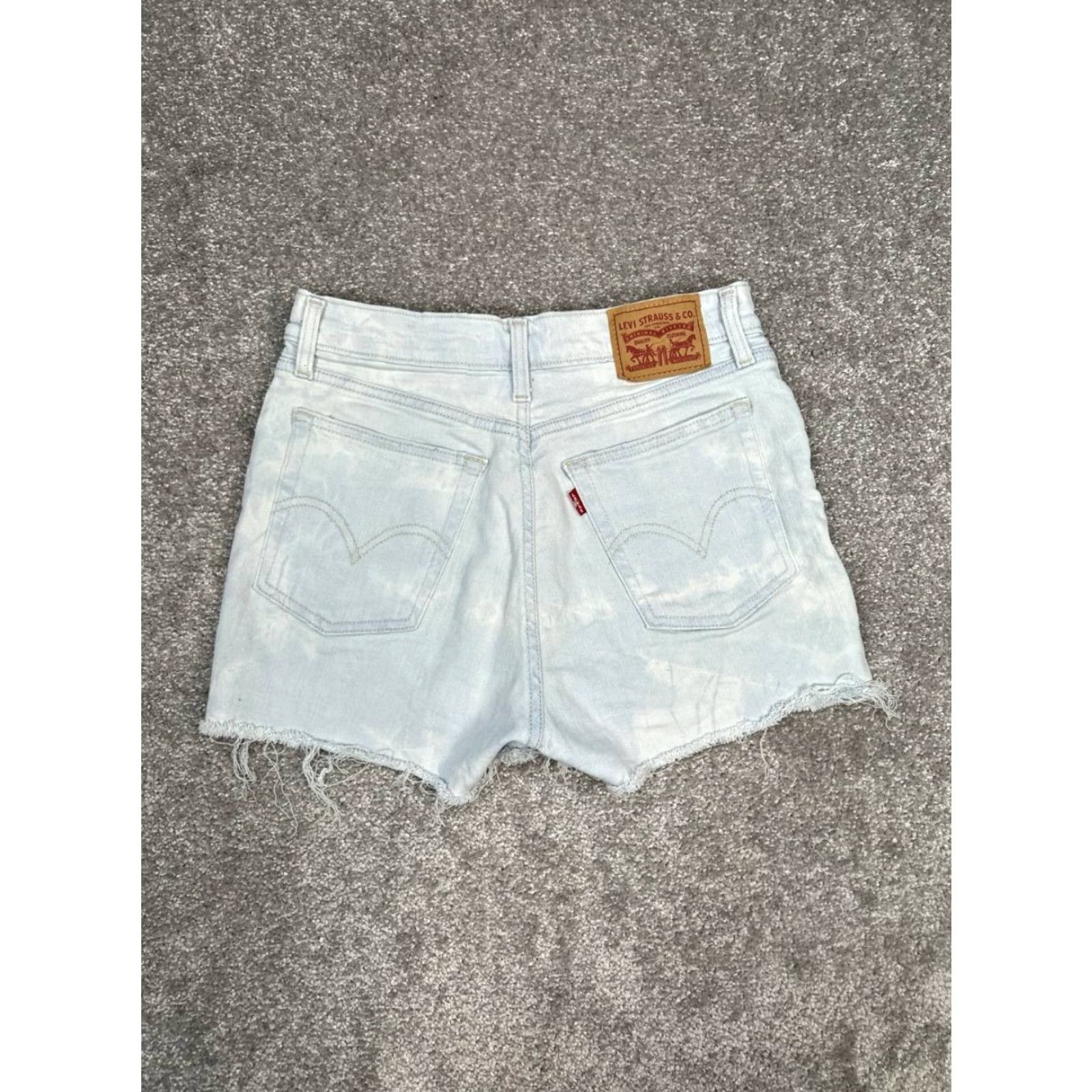 Levi's Levis Blue Denim High Rise Shorts Womens 27 Cut-Off 2in Inseam Stretch Cotton Polyester Spandex Frayed Hem Classic Modern 5-Pocket Womens Levi's Size 27" / US 4 / IT 40 - 2 Thumbnail
