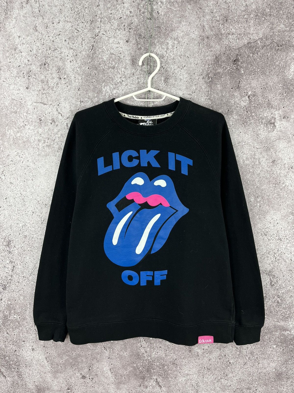 Designer Pink Dolphin Lick It Off Rolling Stones Sweatshirt Big Logo Size US M / EU 48-50 / 2 - 1 Thumbnail