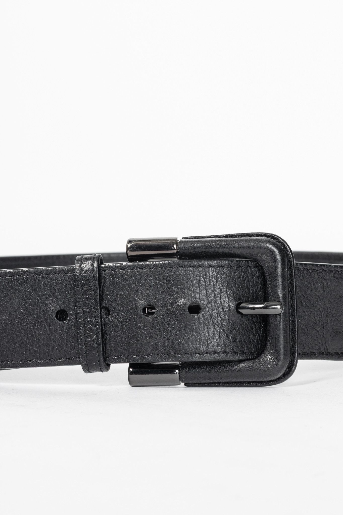 Burberry Burberry Check Canvas & Black-Leather Belt Size ONE SIZE - 3 Thumbnail