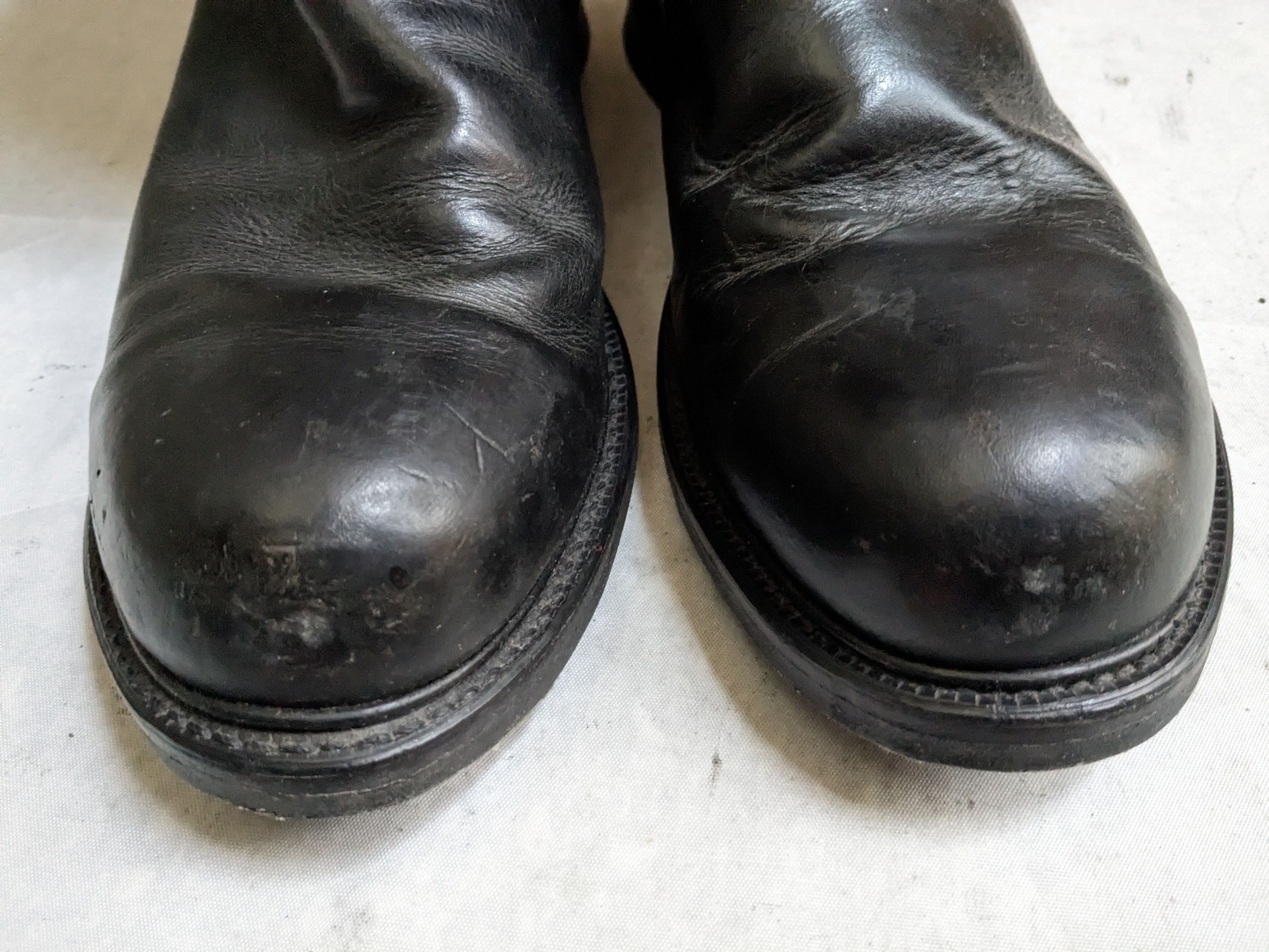 Genuine Leather Vintage Engineer Boots Black 13 E Wide Leather Buckle USA Size US 13 / EU 46 - 4 Thumbnail