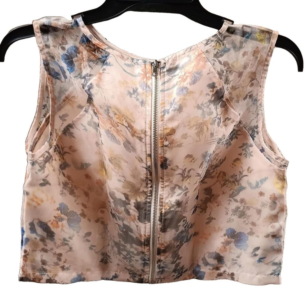 Other NWT Little Mistress Floral Print Cropped Blouse Size S / US 4 / IT 40 - 2 Thumbnail