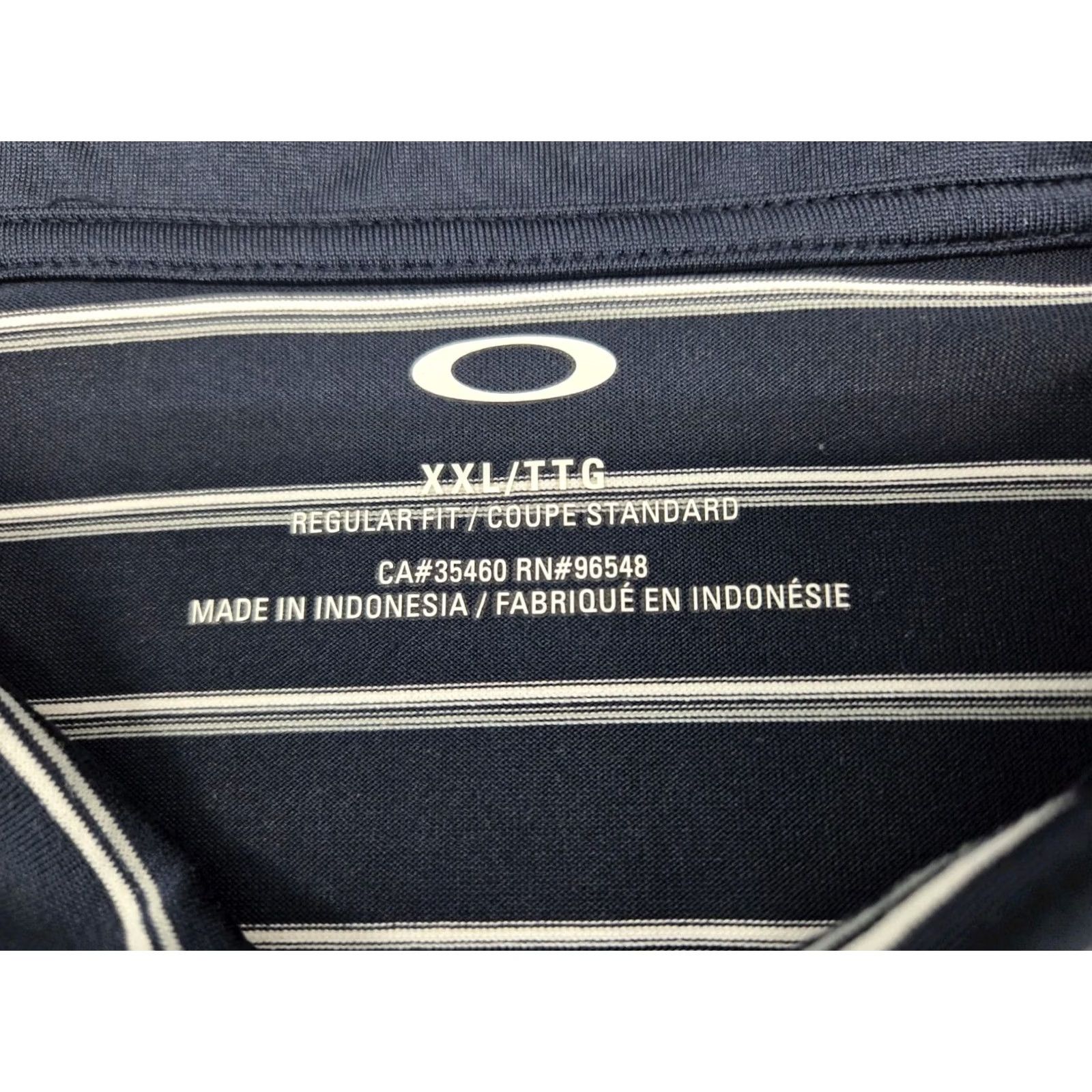Oakley Oakley Polo Shirt Blue/White Striped Regular Standard Fit 2XL Mens Polo Shirt Logo Short Sleeve Golf Casual Activewear Size US XXL / EU 58 / 5 - 3 Thumbnail