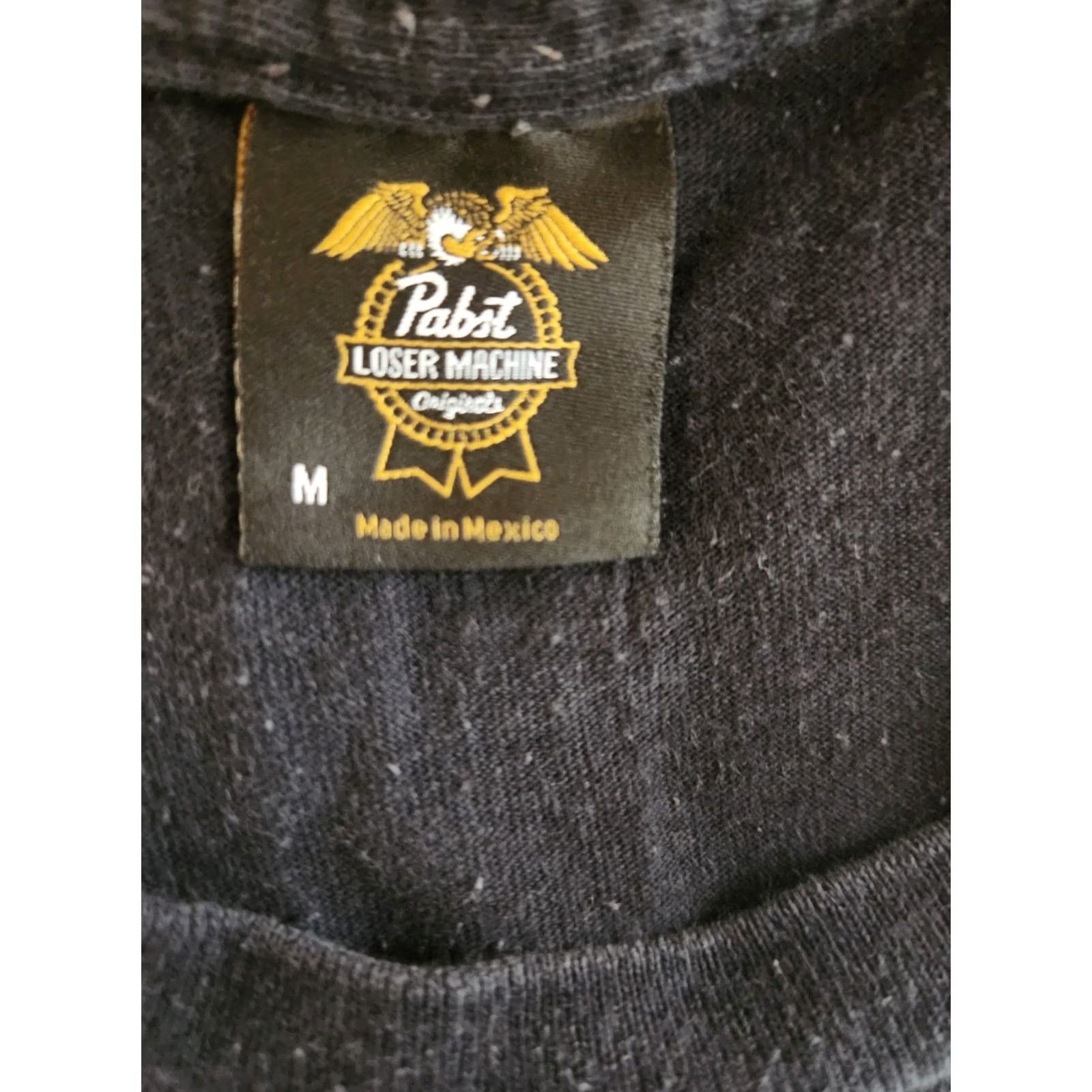 Vintage Pabst Blue Ribbon Loser Machine T-Shirt Adult Medium Black Beer Retro Mens Size US M / EU 48-50 / 2 - 4 Thumbnail