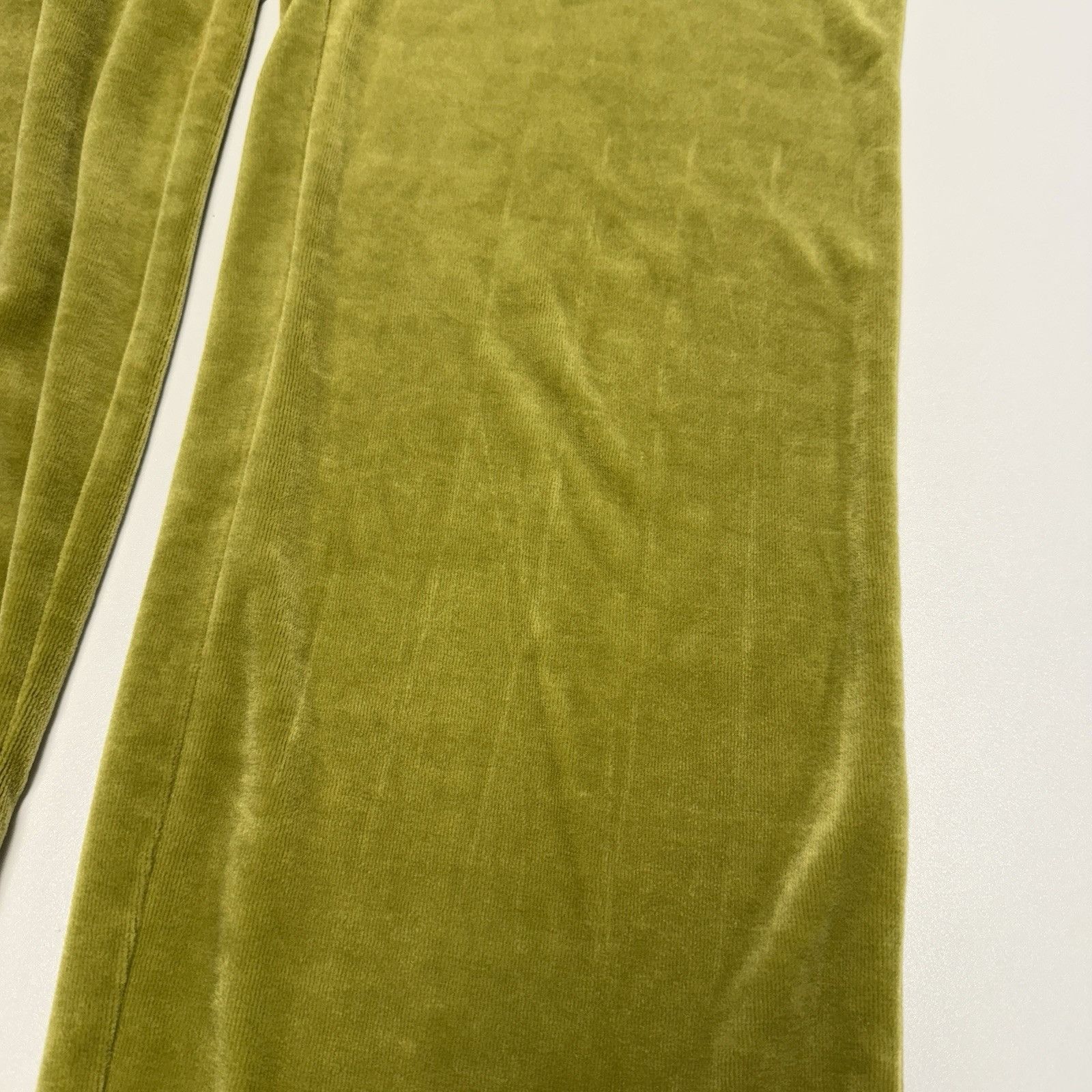 Bcbgmaxazria Vintage BCBG Pants Womens Size PL Olive Yellow Velour Embroi Size 31" - 6 Thumbnail