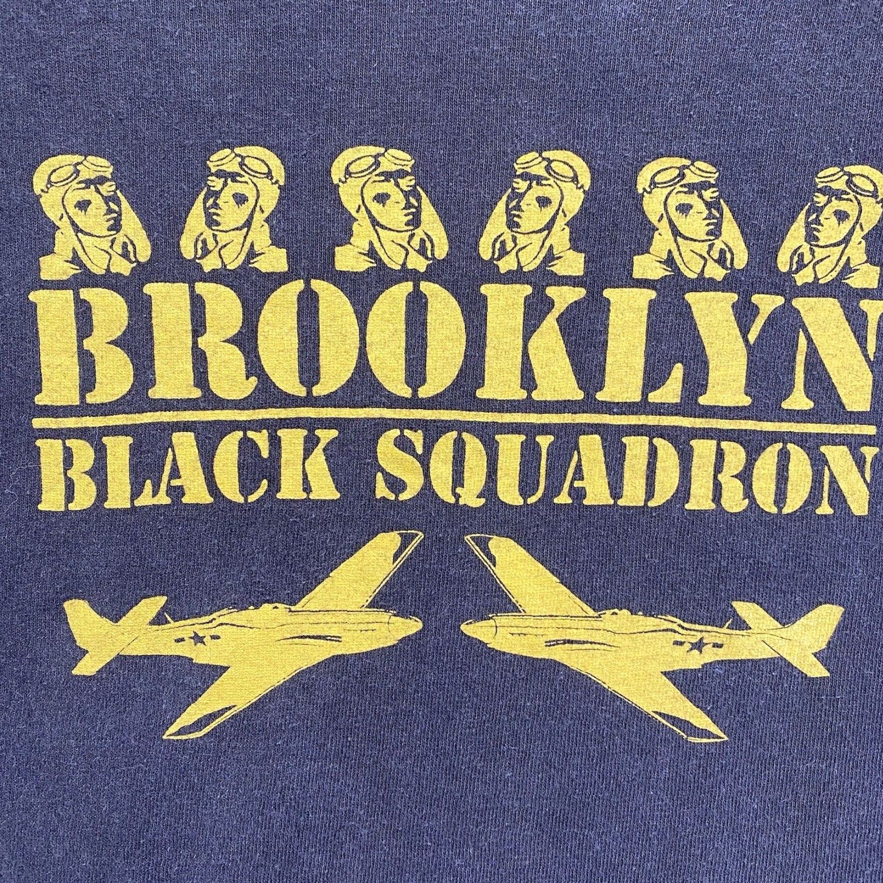 Delta VINTAGE 1990s Brooklyn Black Squadron Military T-Shirt XL Brown Graphic Tee Men Size US XL / EU 56 / 4 - 2 Thumbnail