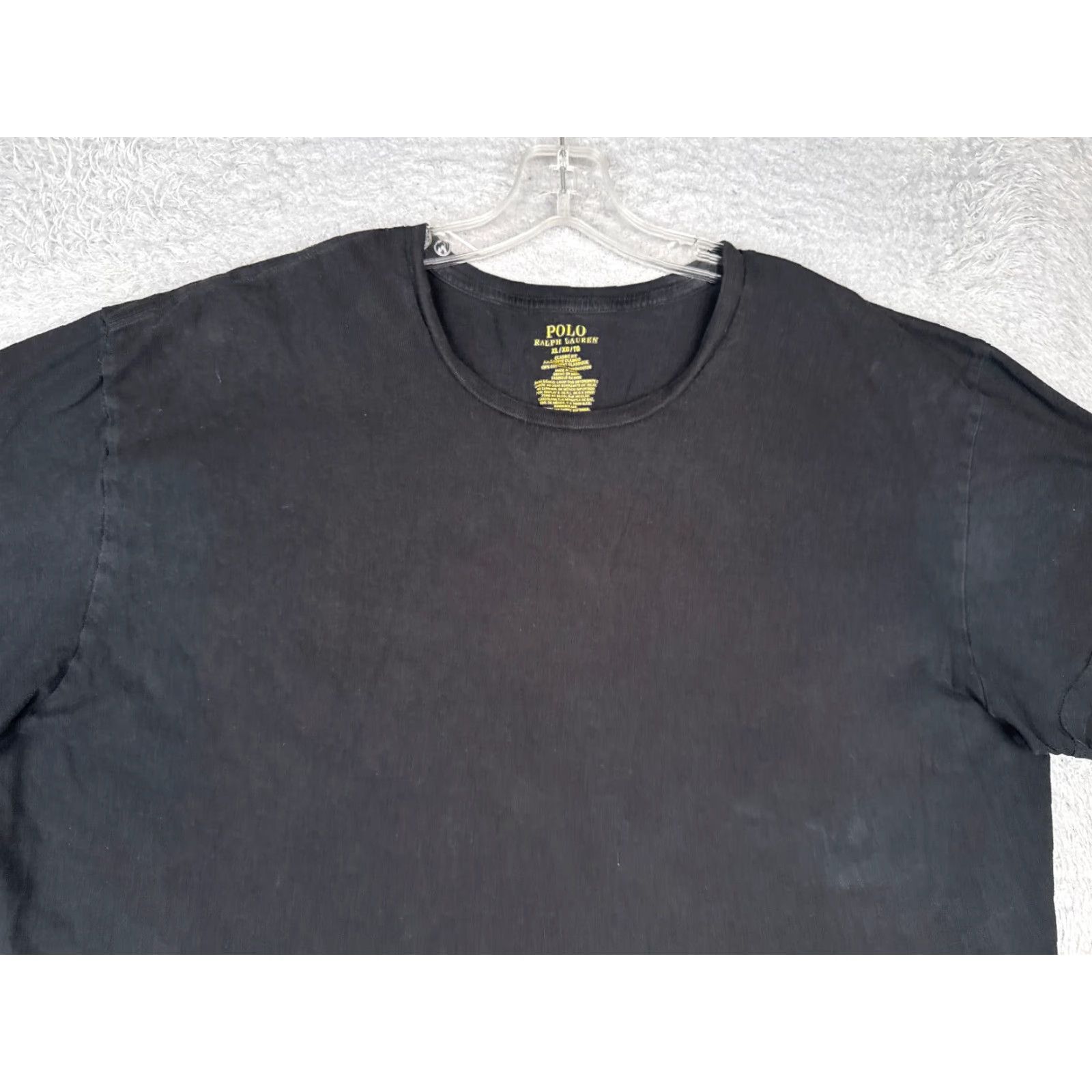 Ralph Lauren VINTAGE Ralph Lauren Polo Shirt Adult XL Black Crew Classic Cotton Jersey Logo Embroidered Men’s T-Shirt 90s Designer Sports All Seasons Mens Size US XL / EU 56 / 4 - 4 Thumbnail