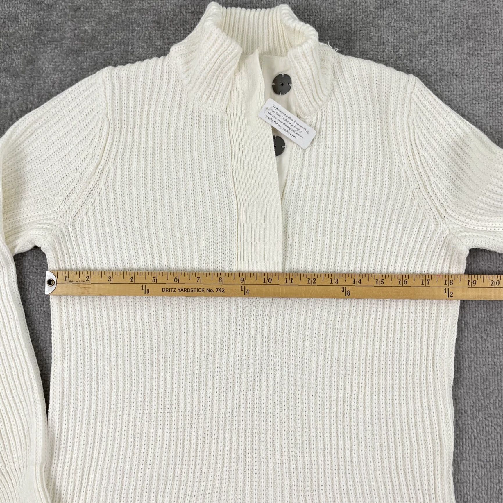 Soft Surroundings Soft Surroundings Sweater Womens Small White Rib-Knit Pullover High Neck Long Sleeve Casual Classic Size S / US 4 / IT 40 - 4 Thumbnail