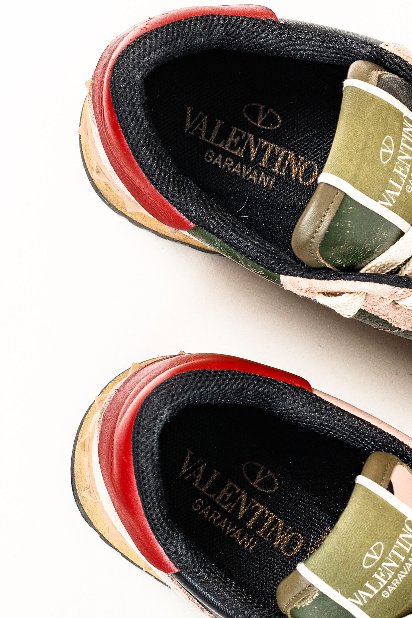 Valentino Valentino Garavani Rockrunner Green Camo Lace-Up Sneakers Size US 7.5 / IT 37.5 - 4 Thumbnail
