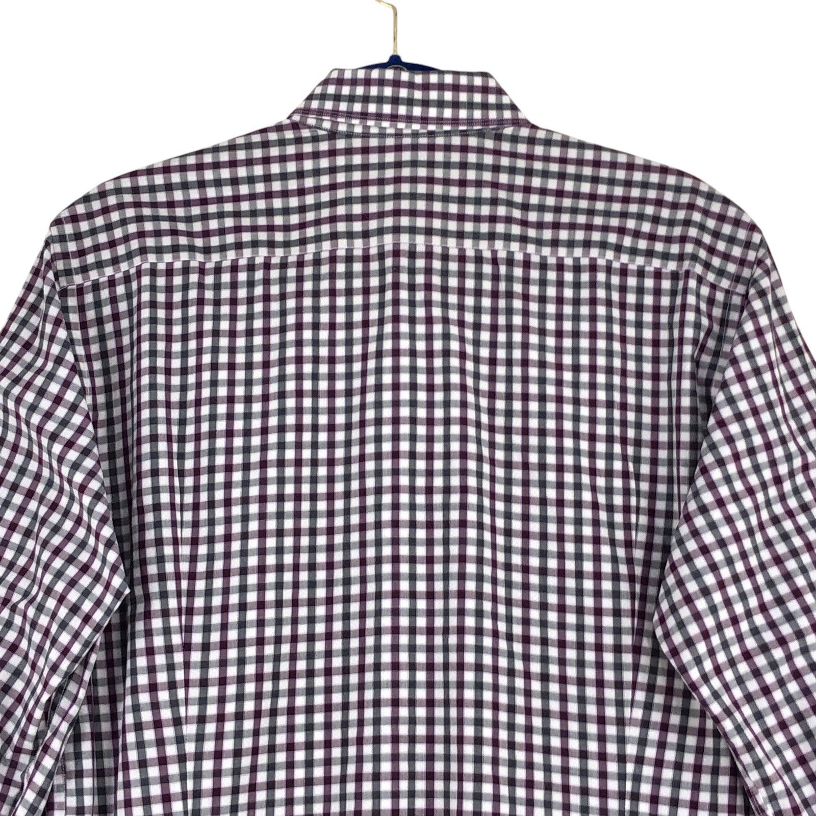 Canali Canali Size L Shirt Casual Button Down Check Purple Gray Size US L / EU 52-54 / 3 - 9 Thumbnail