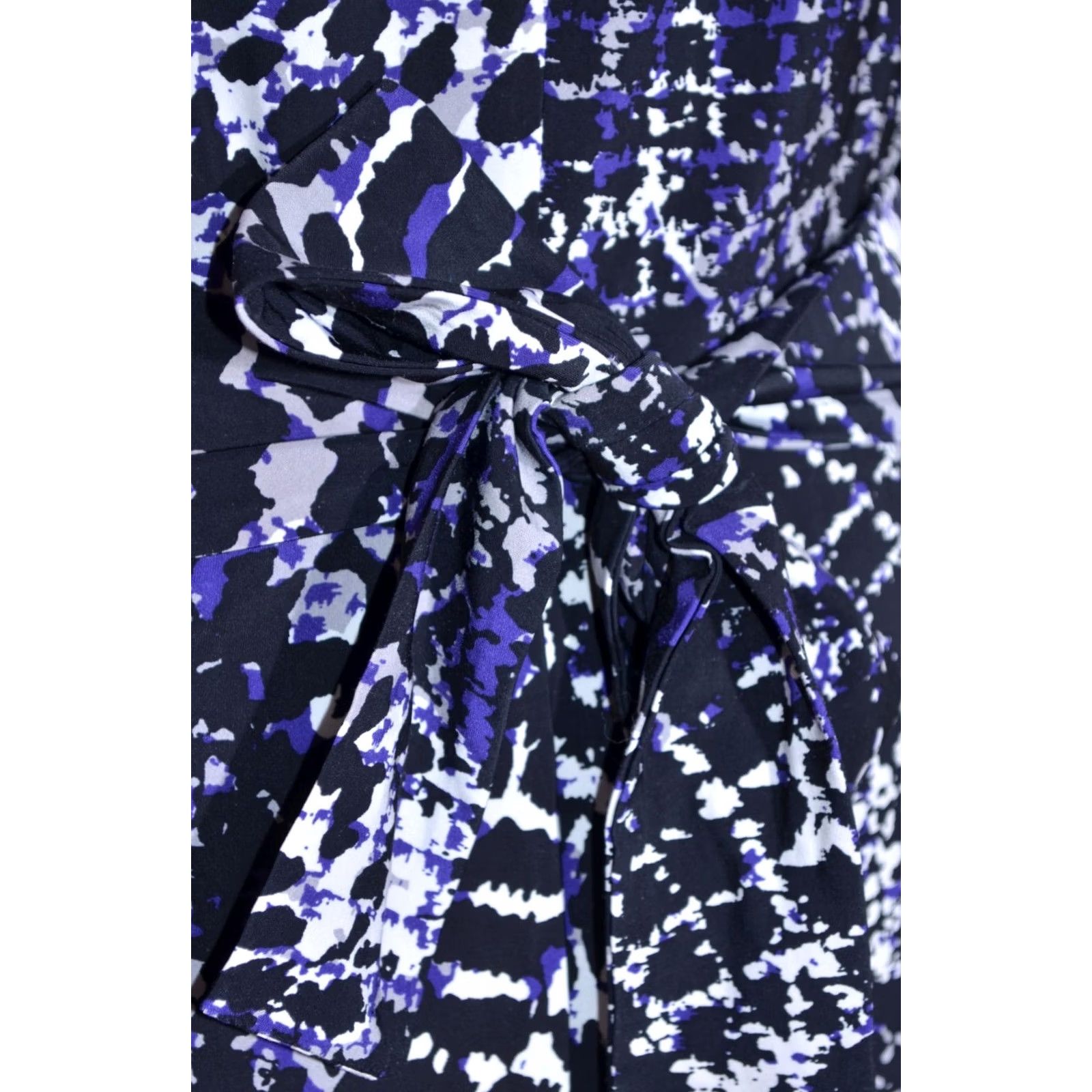 Joseph Ribkoff Joseph Ribkoff Womens Stretchy Long Sleeve Dress Black/Blue/White Size UK14 IT46 Size XL / US 12-14 / IT 48-50 - 6 Thumbnail