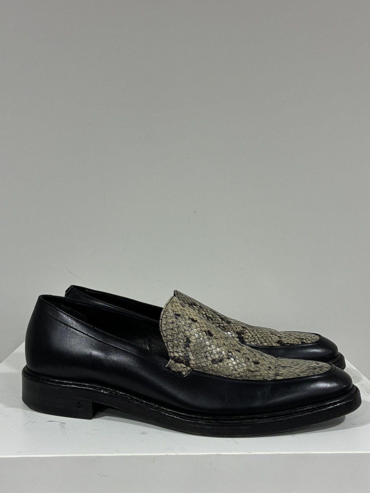 John Varvatos Leather Loafer with Python EU 43.5 USA 10.5 Size US 10.5 / EU 43-44 - 3 Thumbnail