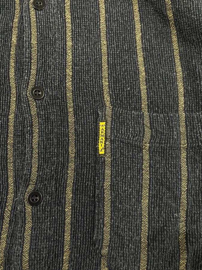 Armani × Designer × Vintage 1990s Armani Navy Striped Shirt Size US M / EU 48-50 / 2 - 7 Thumbnail